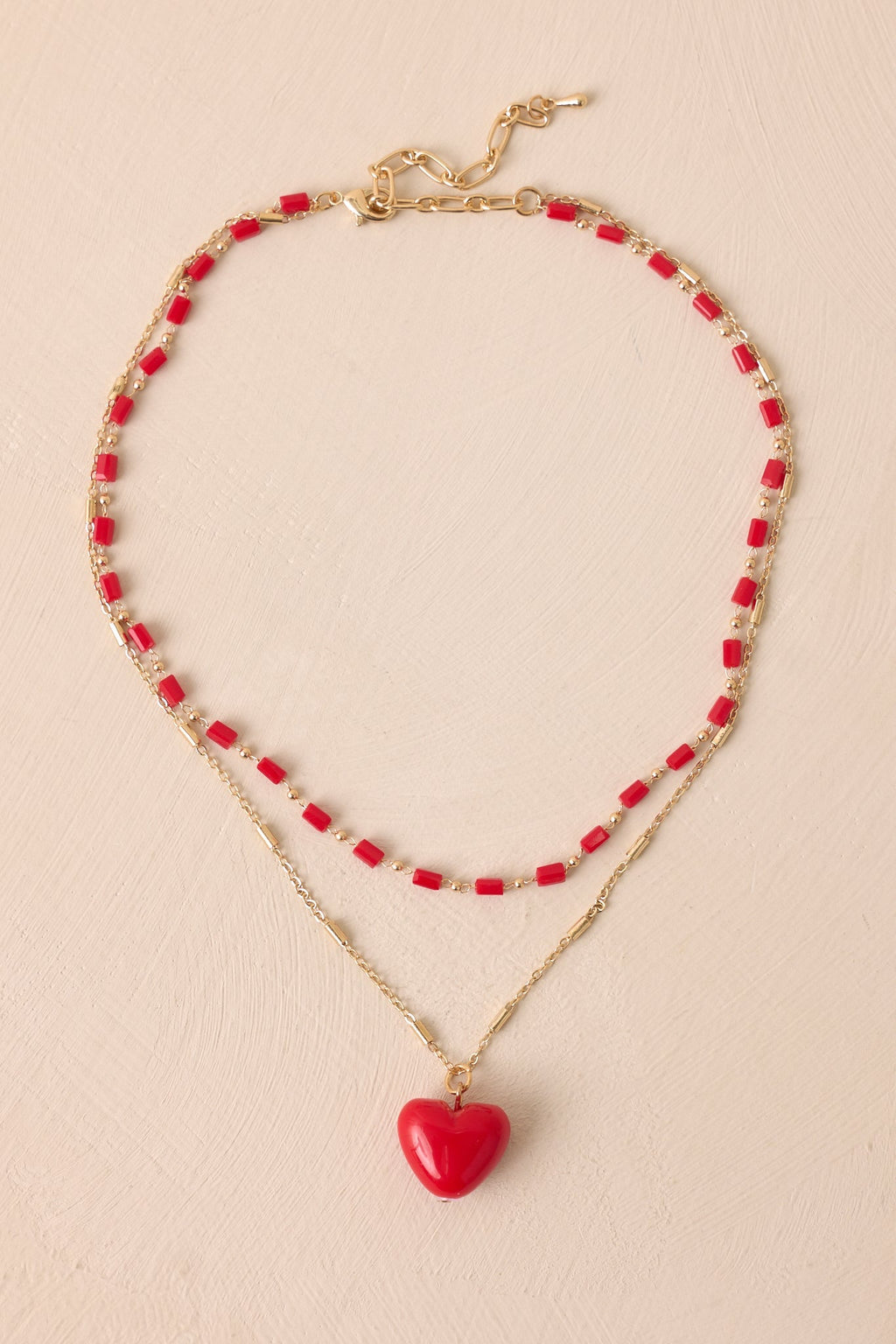 Keep Up Red Heart Pendant Necklace
