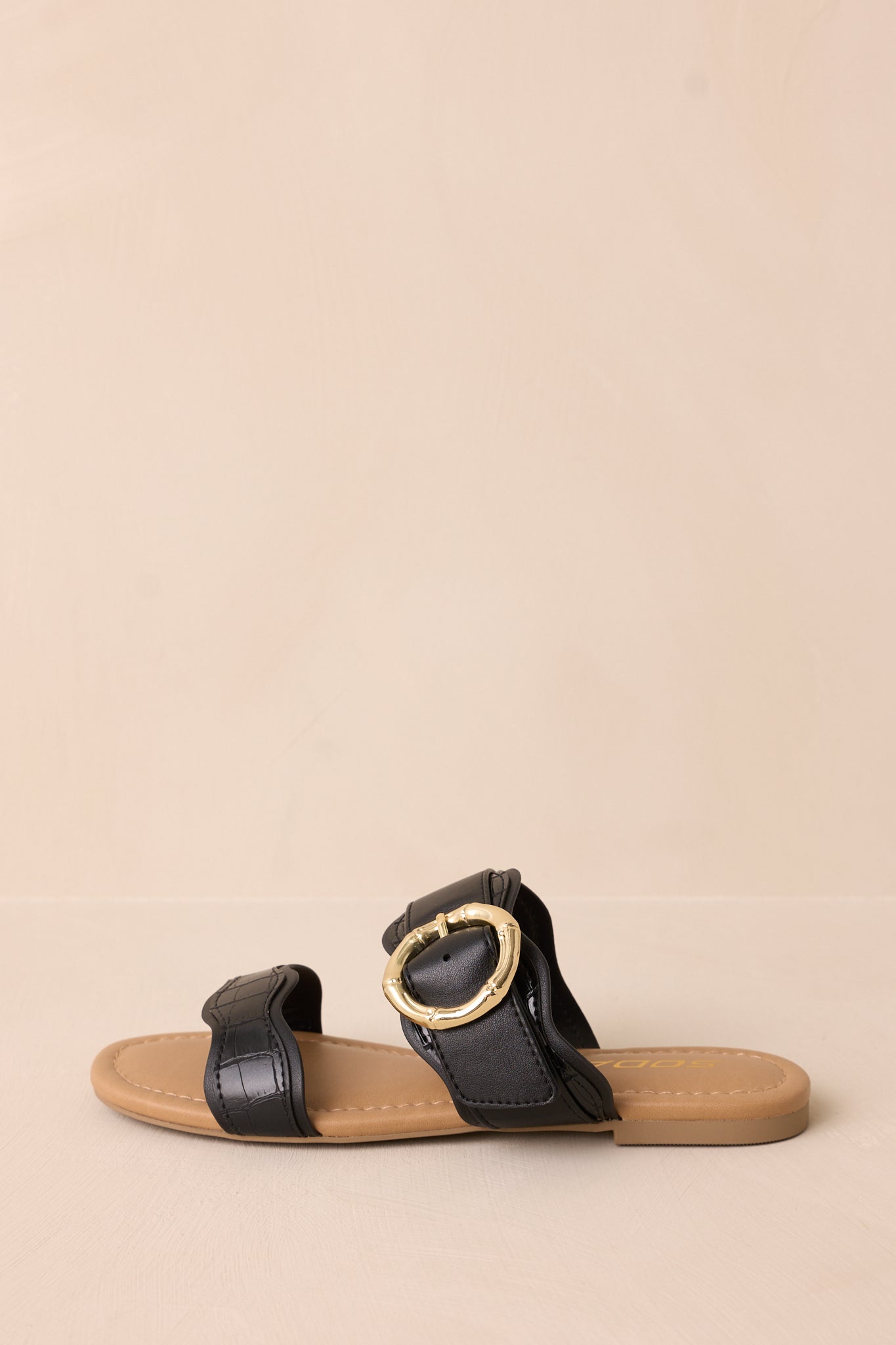 Waves Of My Heart Black Crocodile Sandals