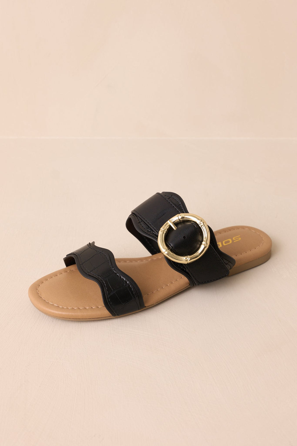 Waves Of My Heart Black Crocodile Sandals