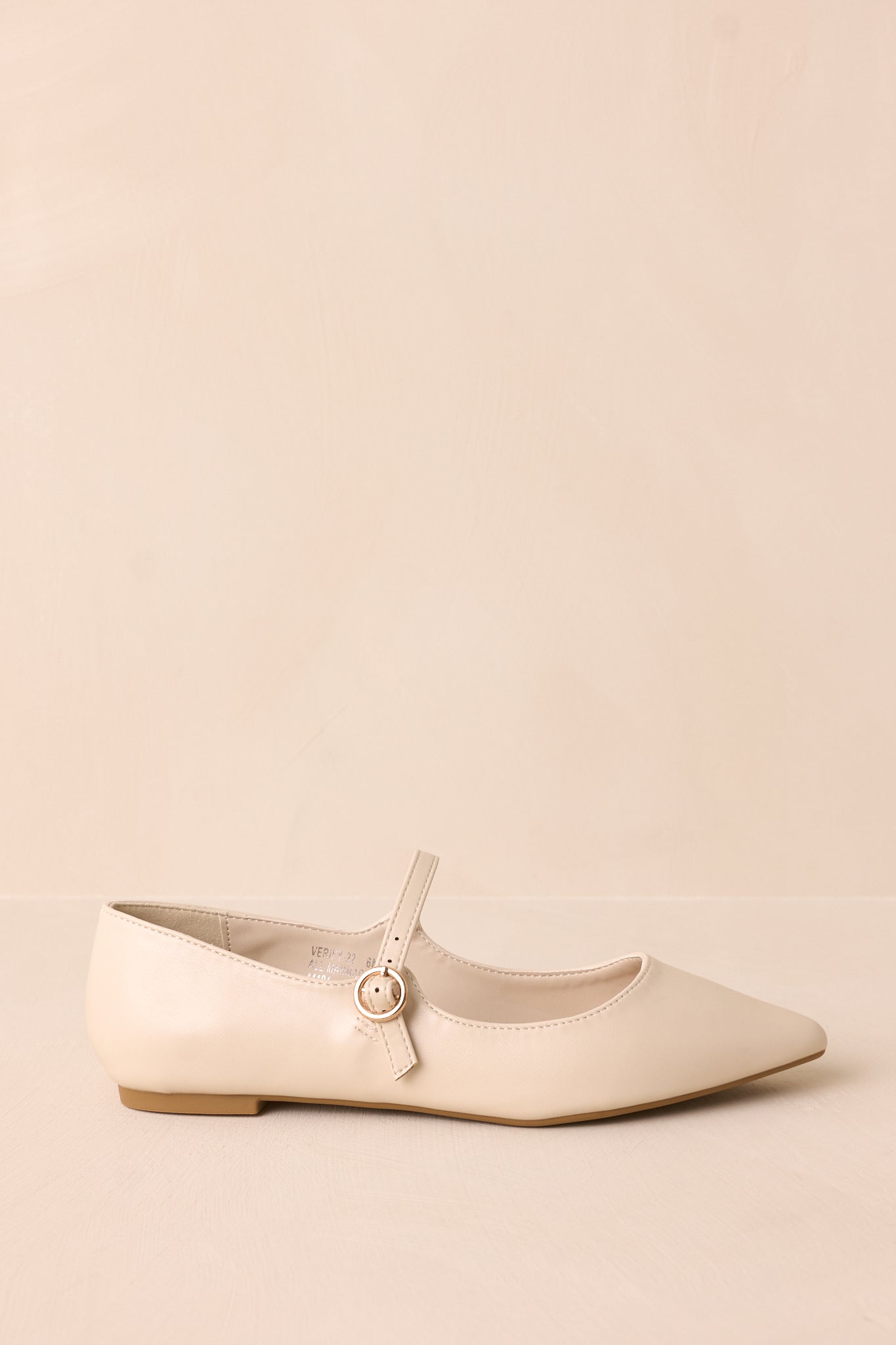 Right Where She Stands Ivory Pointed-Toe Mary Jane Flats