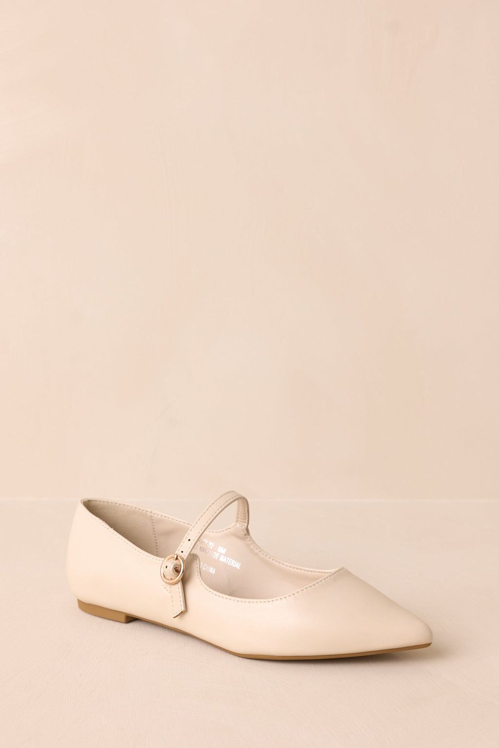 Right Where She Stands Ivory Pointed-Toe Mary Jane Flats