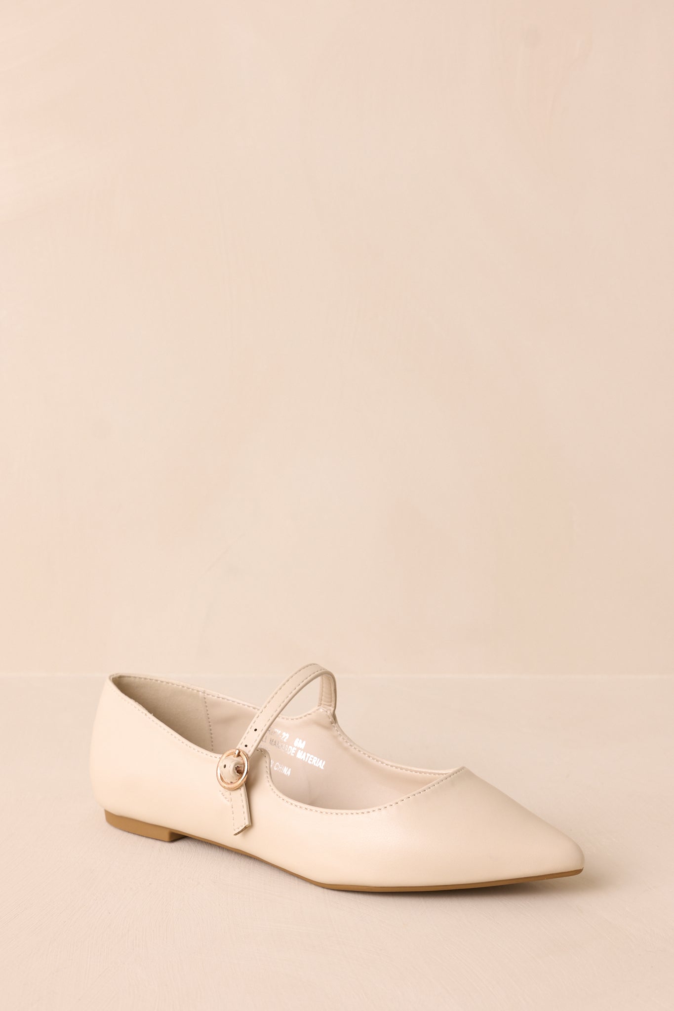 Right Where She Stands Ivory Pointed-Toe Mary Jane Flats