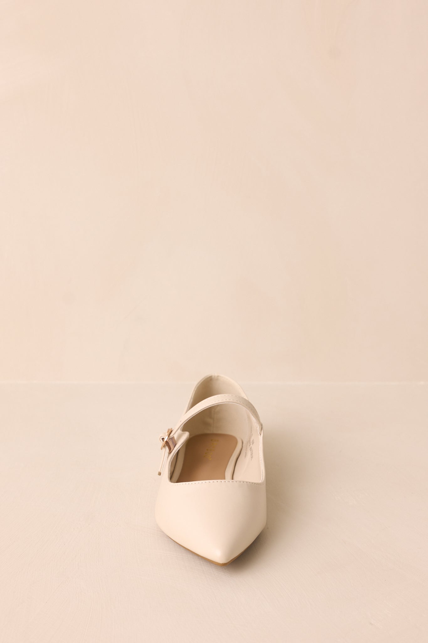 Right Where She Stands Ivory Pointed-Toe Mary Jane Flats