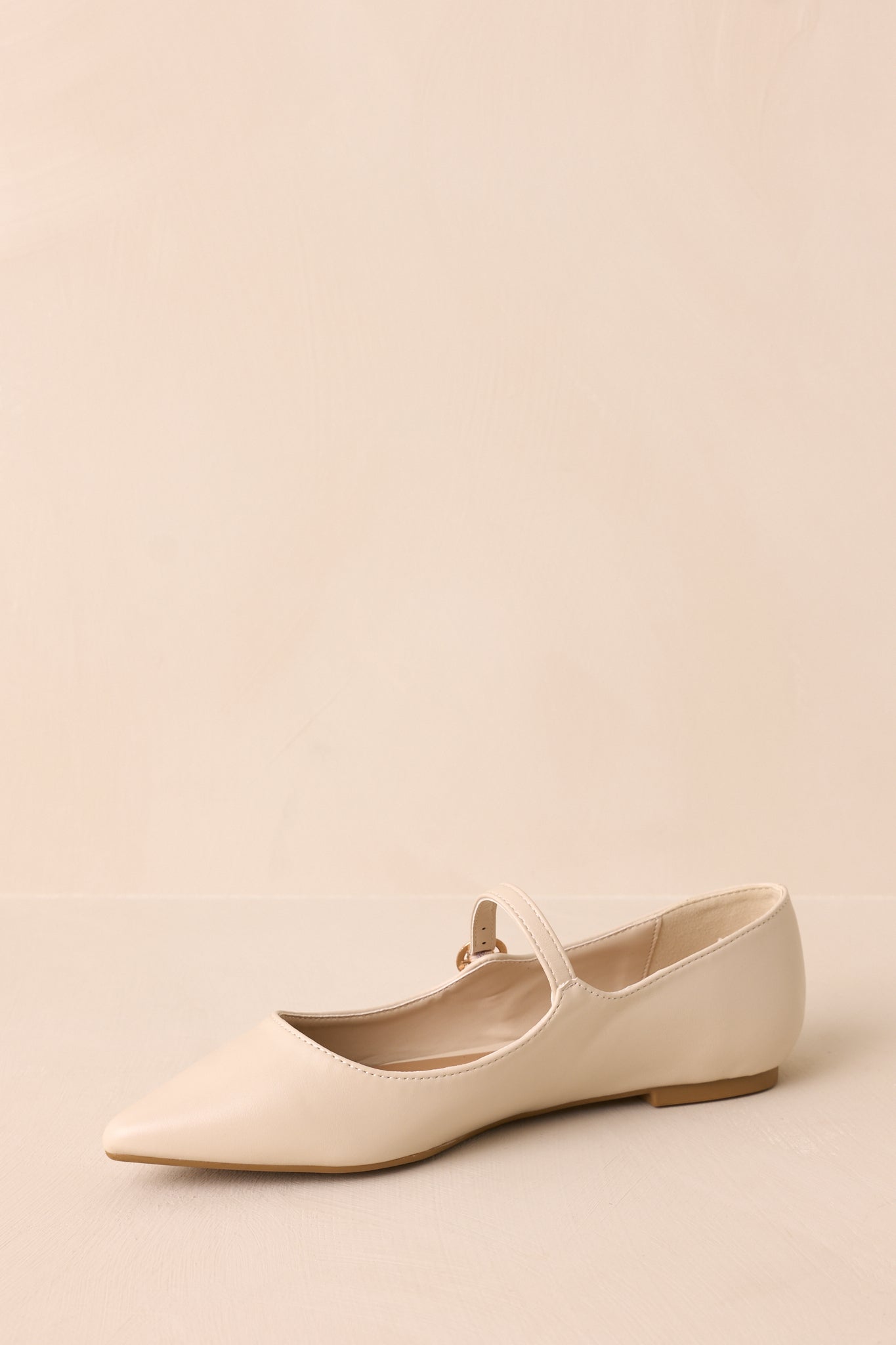 Right Where She Stands Ivory Pointed-Toe Mary Jane Flats