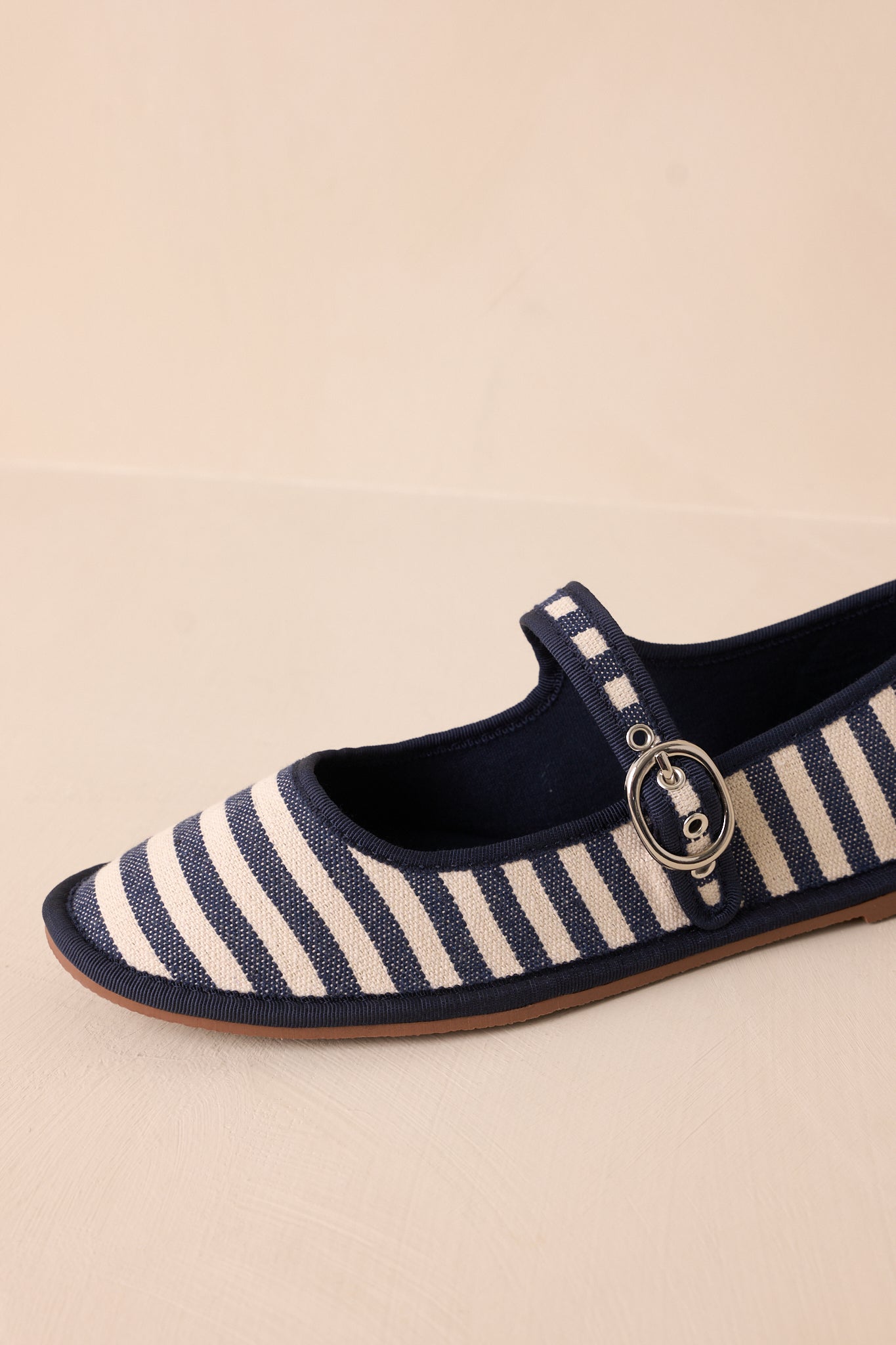 Saltwater Stroll Navy Stripe Mary Jane Flats