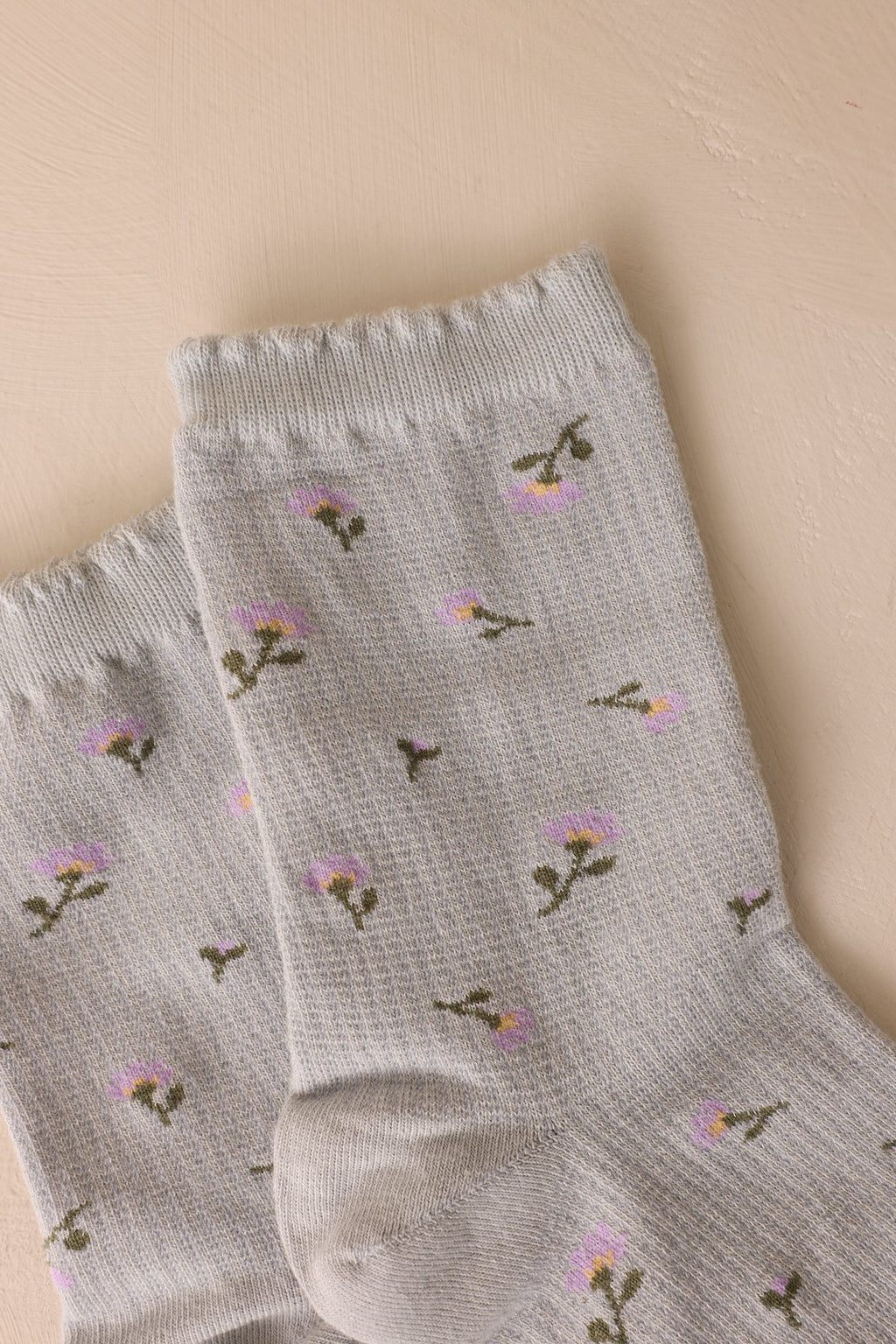 The Roselit Mirror Blue Floral Crew Socks