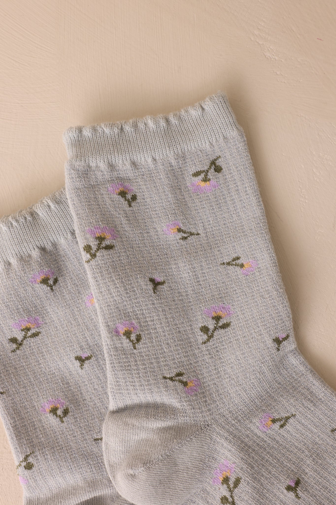 The Roselit Mirror Blue Floral Crew Socks