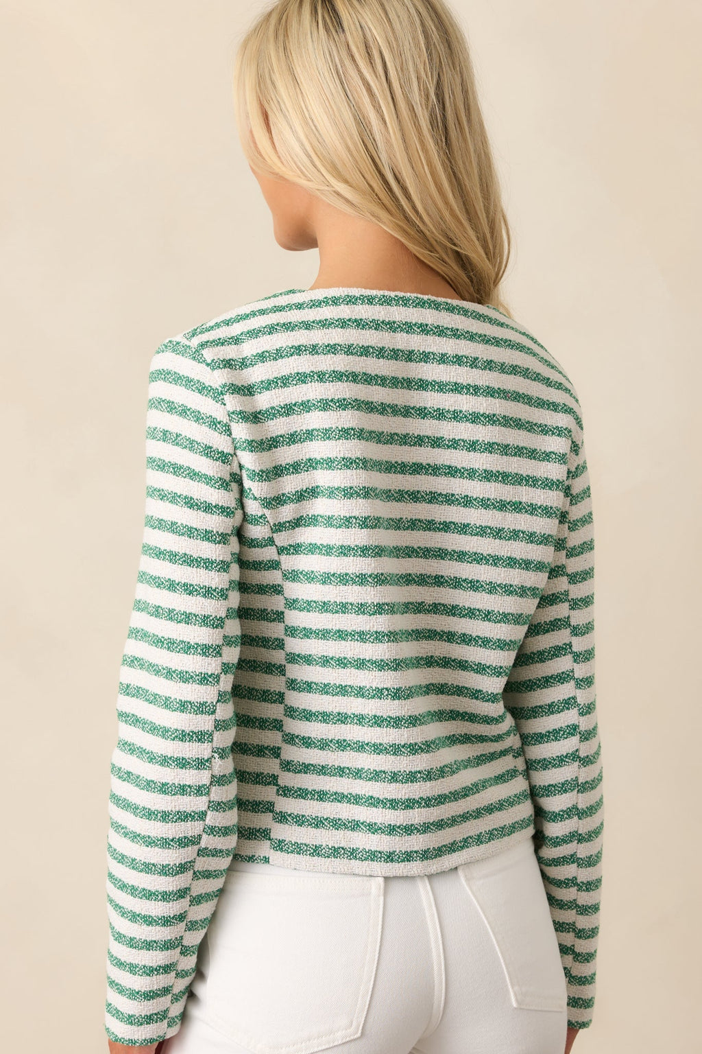 Gallery Opening Green Stripe Tweed Jacket