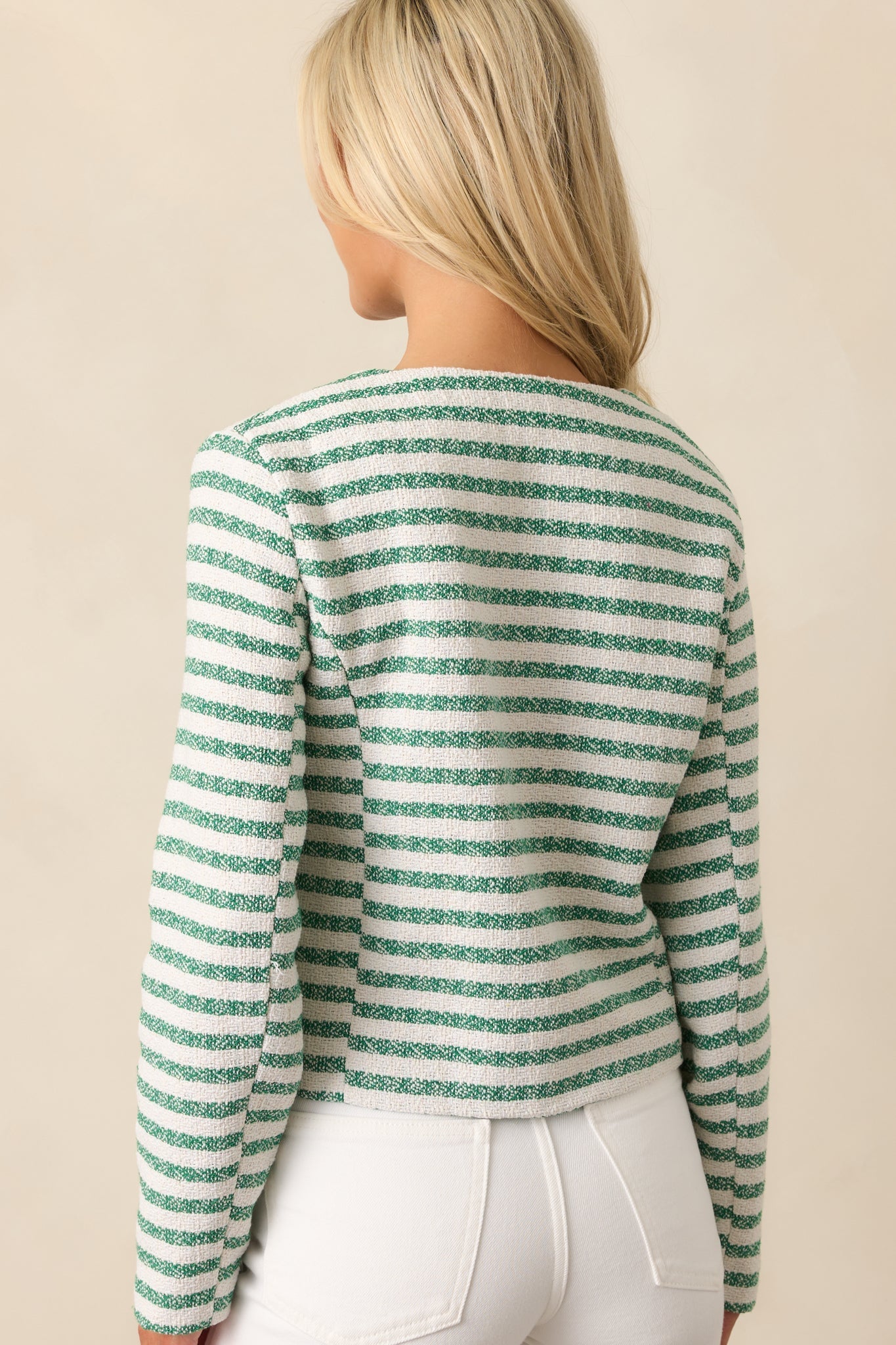 Gallery Opening Green Stripe Tweed Jacket