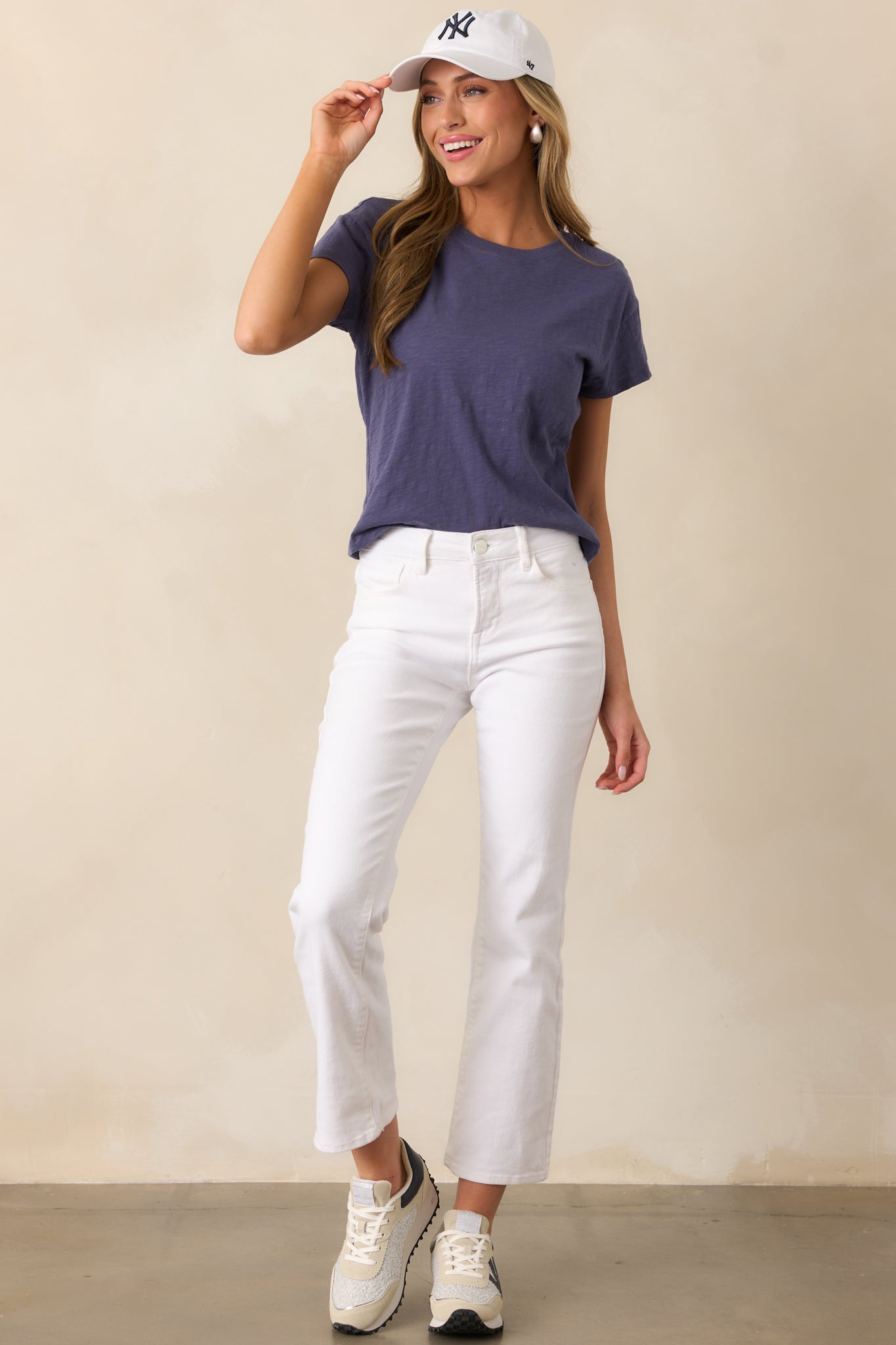 Over You Again White High Waisted Straight Leg Jeans