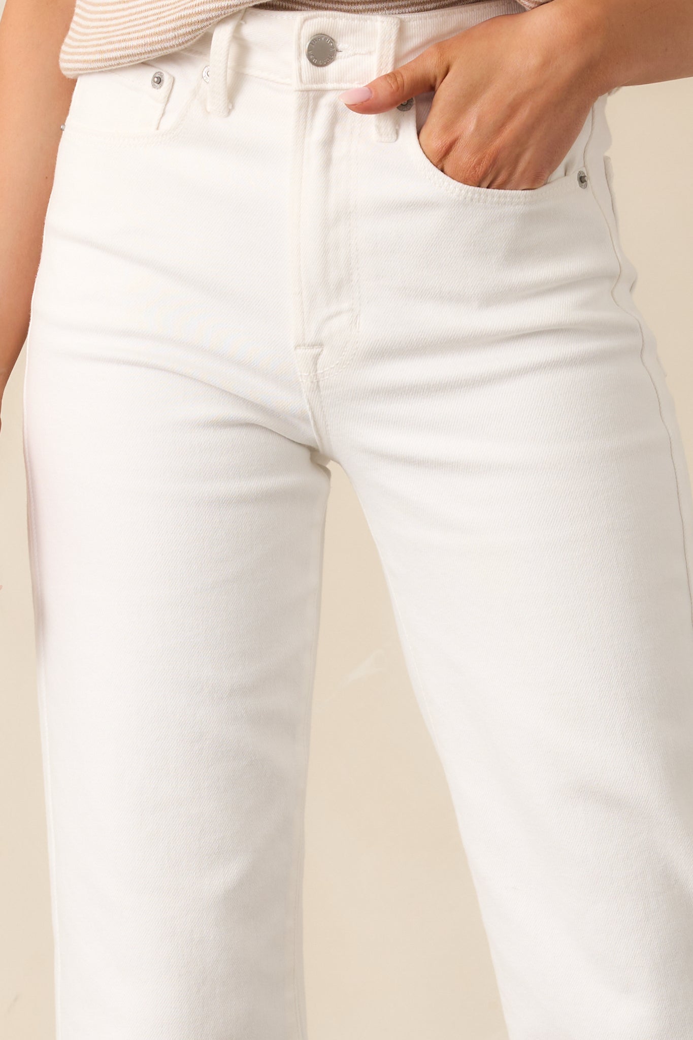Limitless Time White Straight Leg Jeans