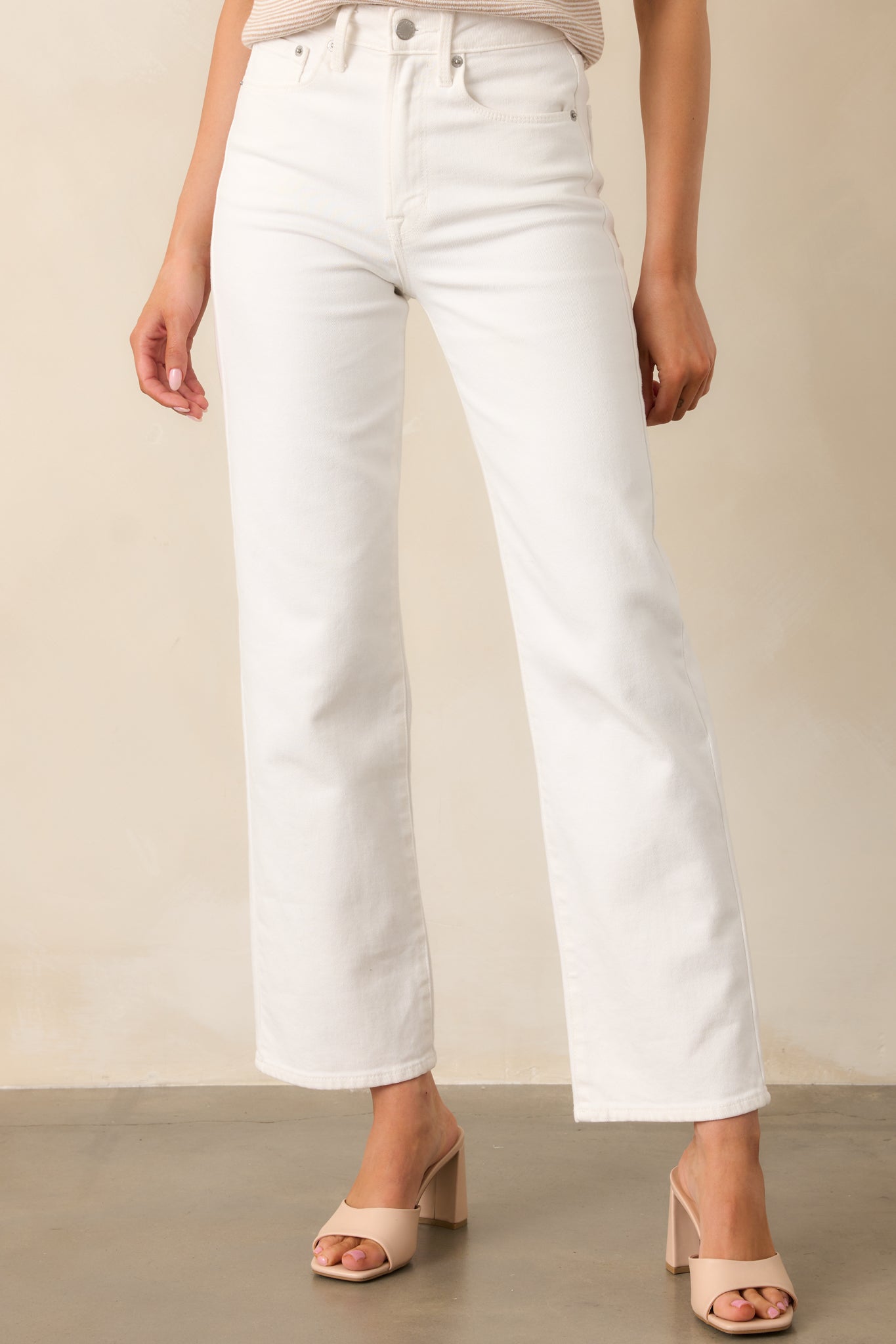 Limitless Time White Straight Leg Jeans