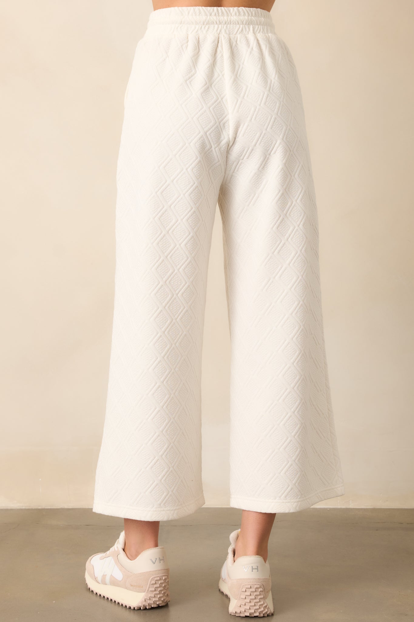 Stay Active Ivory Textured Drawstring Pants