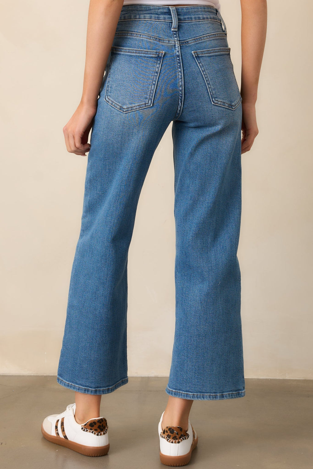 Into The Clouds Medium Wash Cropped Wide Leg Jeans