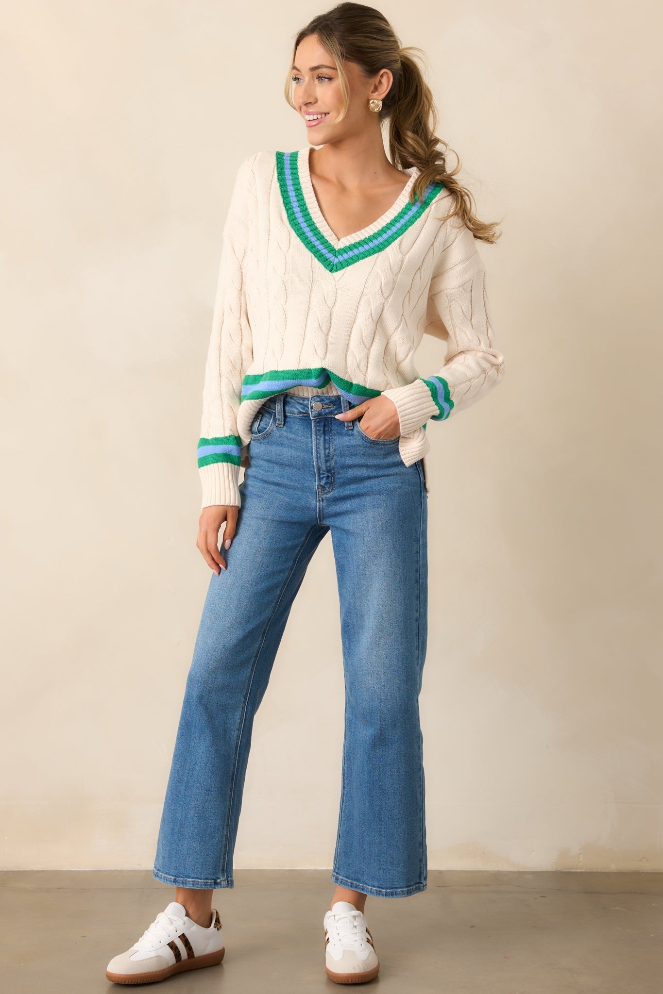 Into The Clouds Medium Wash Cropped Wide Leg Jeans