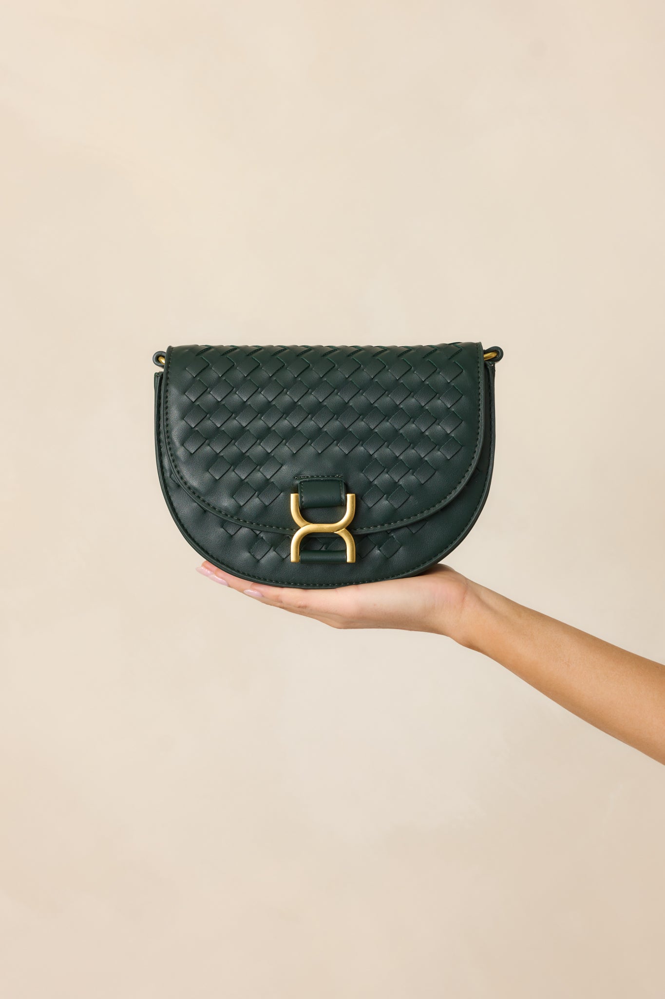 Tempest?s Call Forest Green Woven Faux Leather Handbag