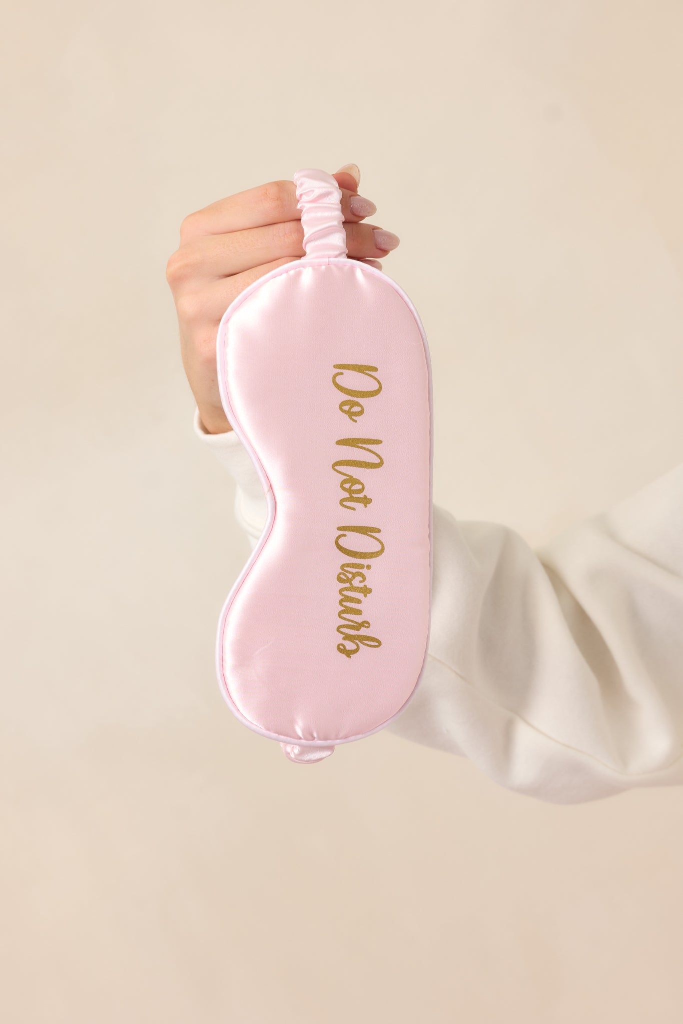 Do Not Disturb Light Pink Satin Eye Mask