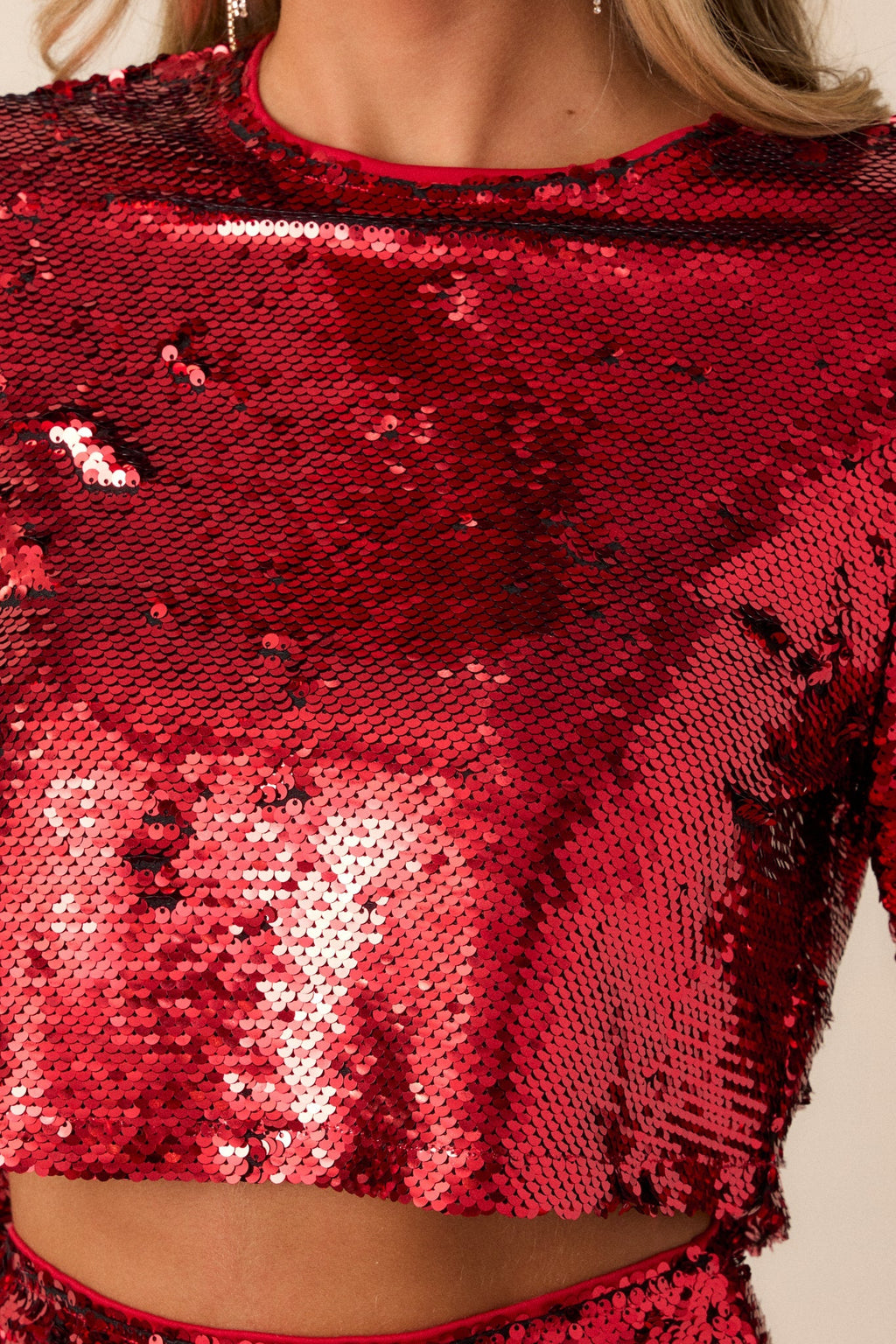 All I Do Red Sequin Crop Top