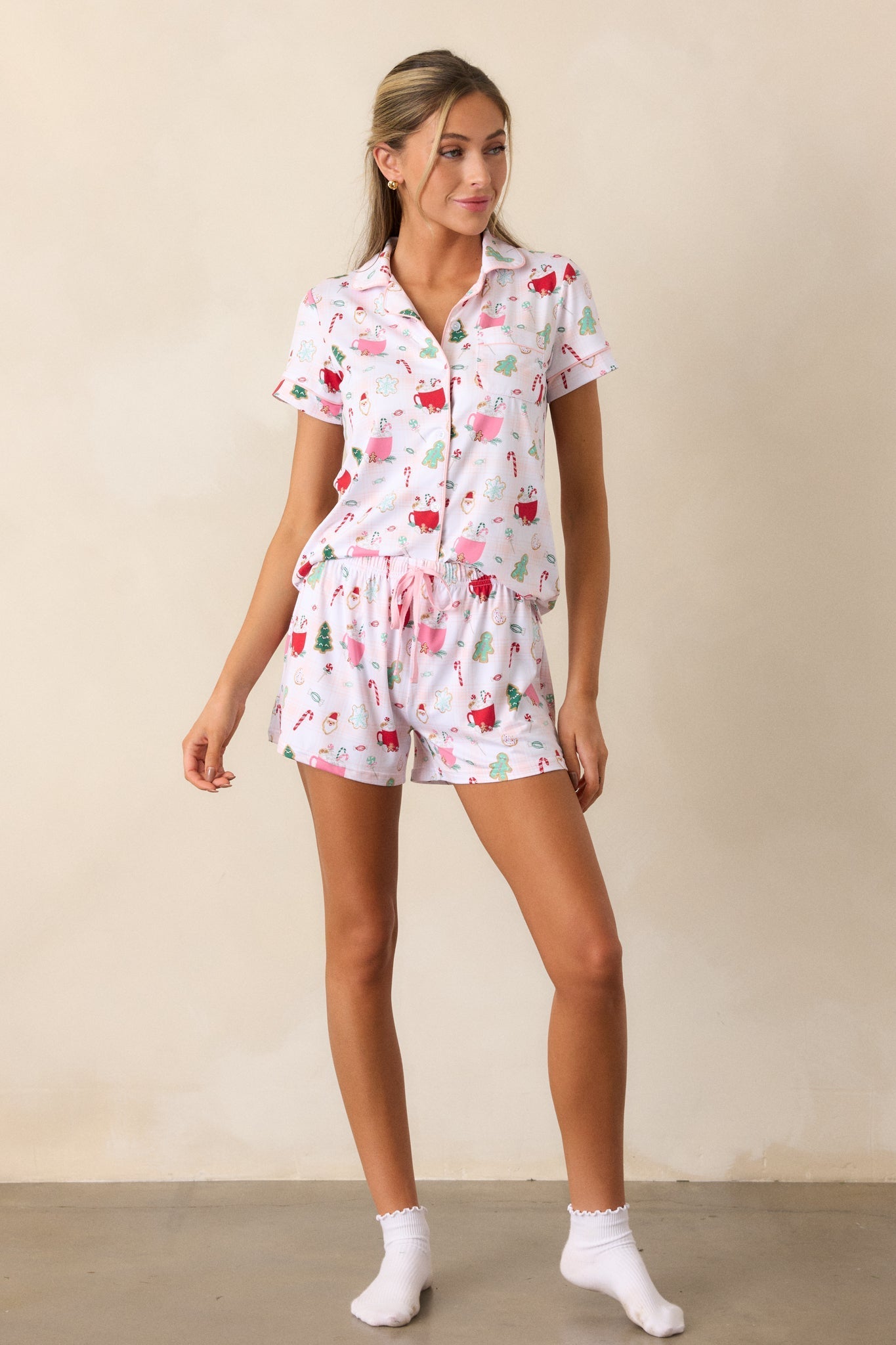 Peppermint Cocoa Bliss Ivory Pajama Top