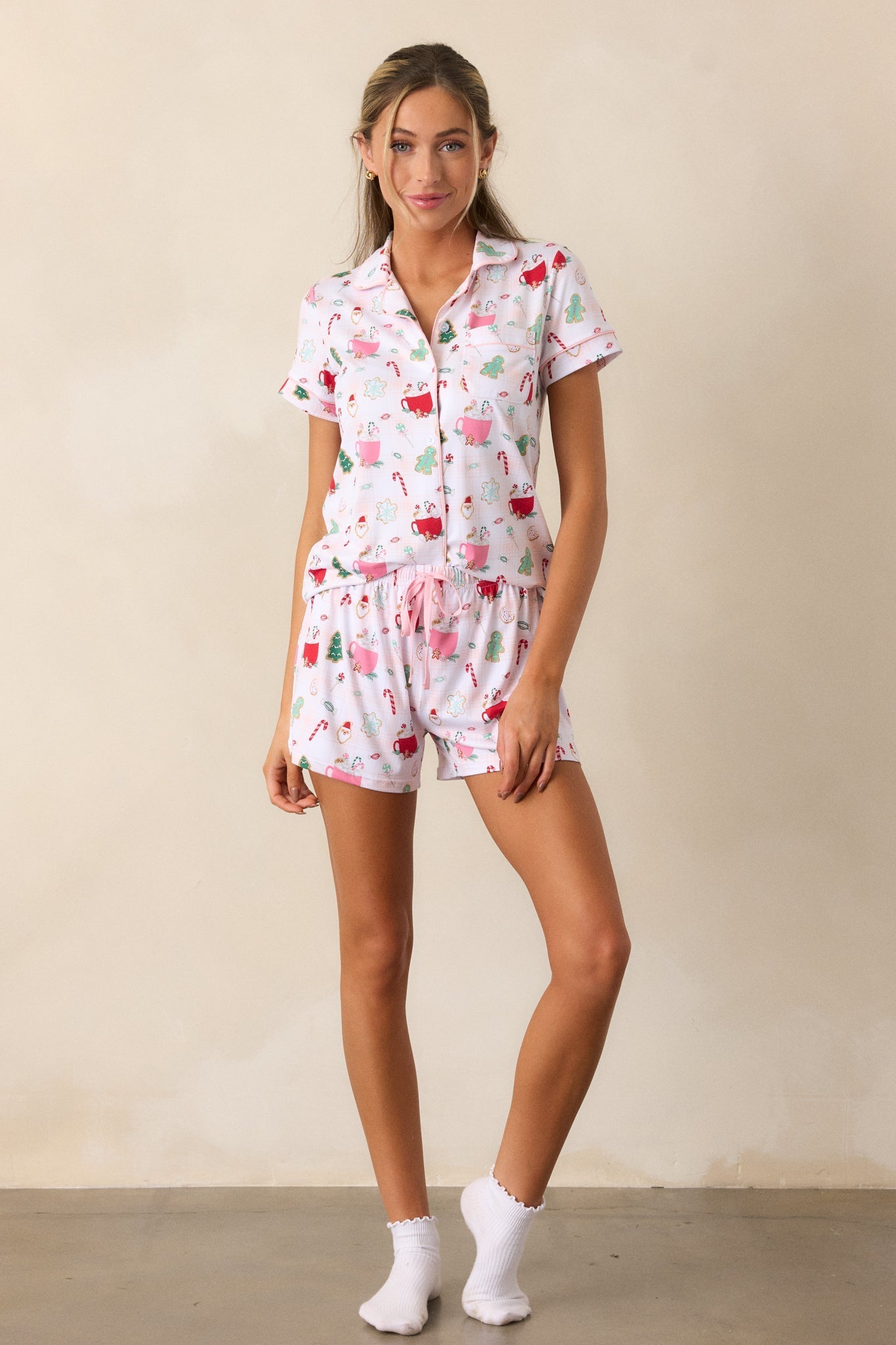 Peppermint Cocoa Bliss Ivory Pajama Top