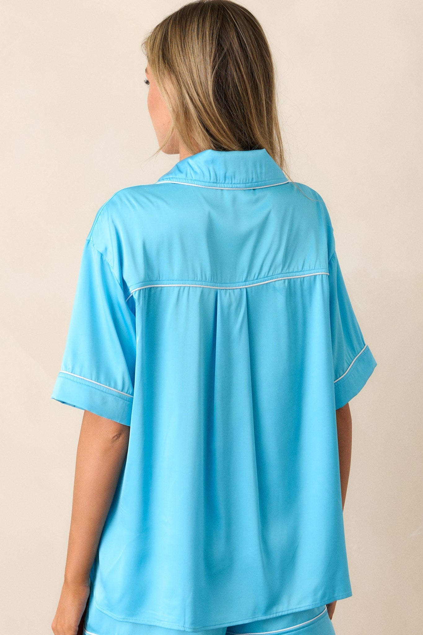 Midnight Merriment Sky Blue Pajama Top