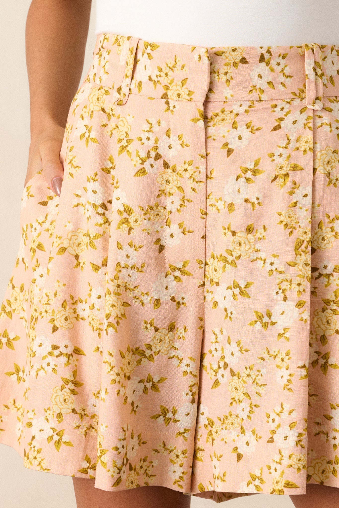 Sweet As Berries Pink Floral Tailored Shorts