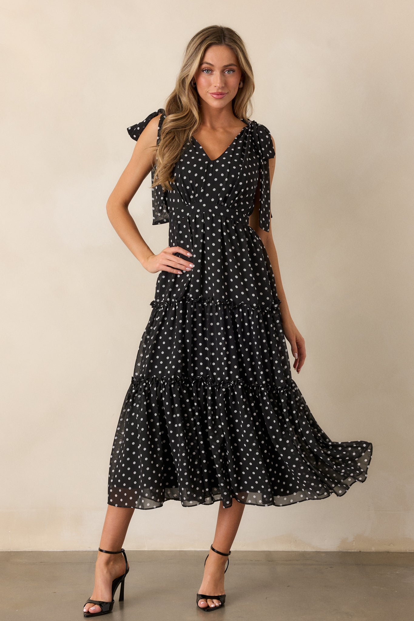 Savor The Moment Black Polka Dot Maxi Dress