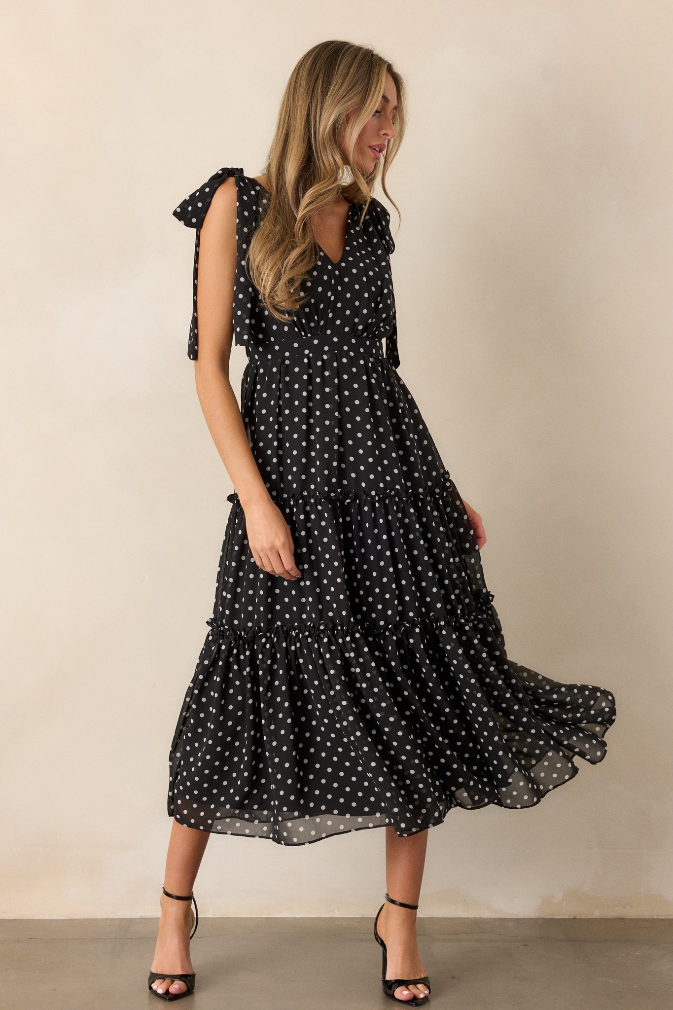 Savor The Moment Black Polka Dot Maxi Dress