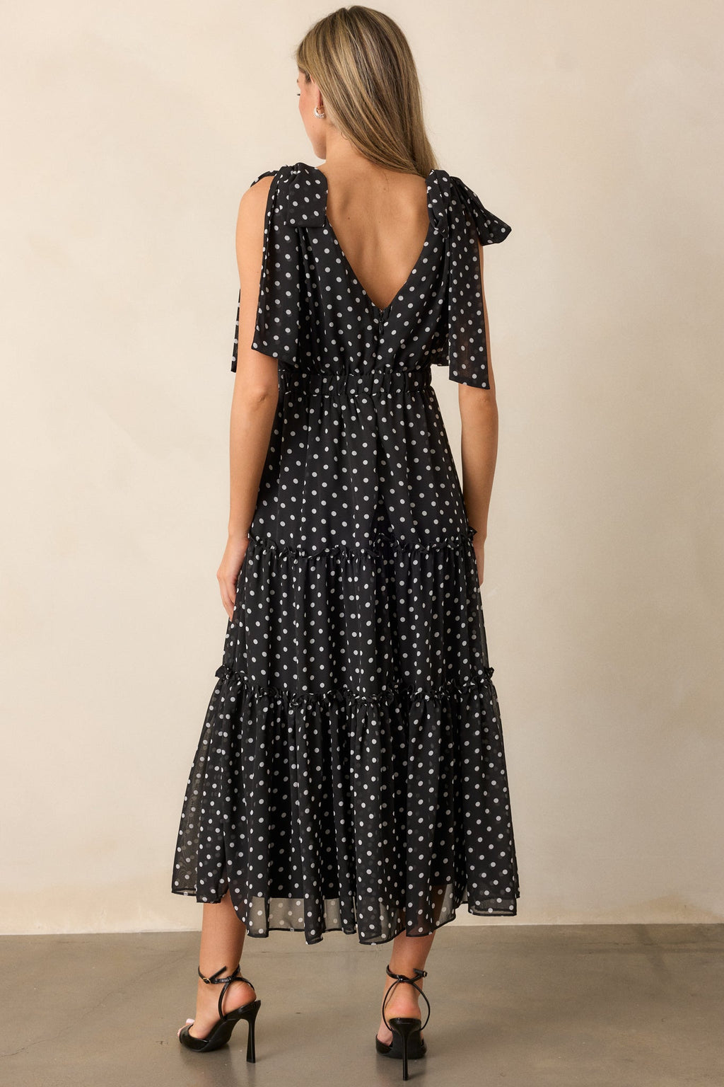 Savor The Moment Black Polka Dot Maxi Dress