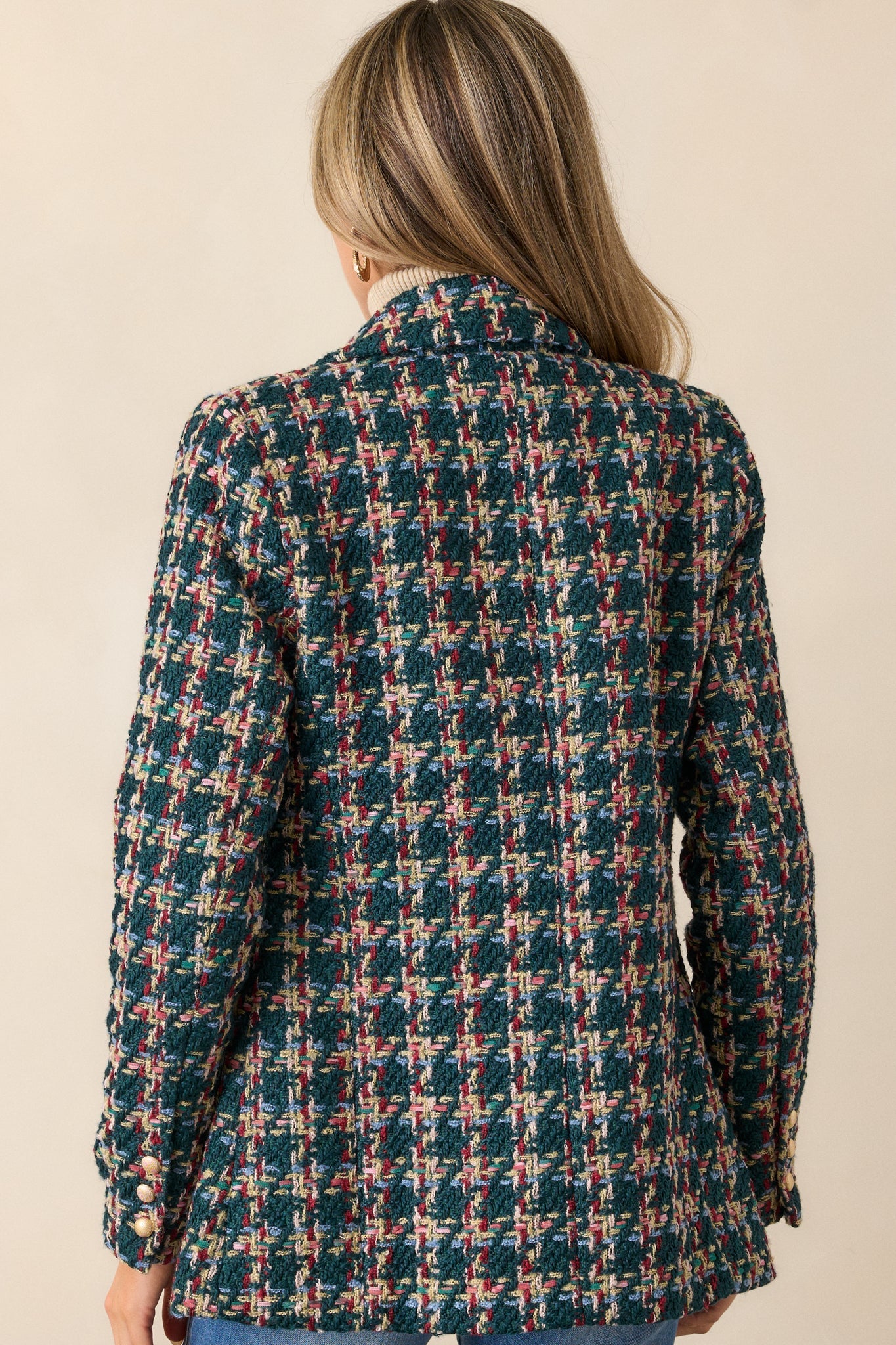 Get It Done Green Multi Tweed Coat