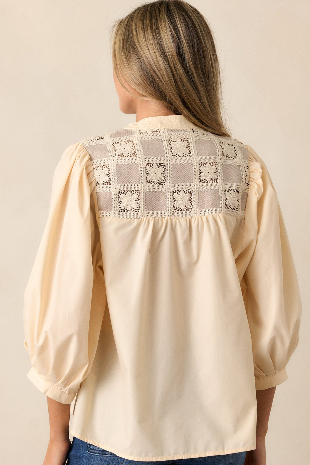 Days That Fade Almond Puff Sleeve Blouse