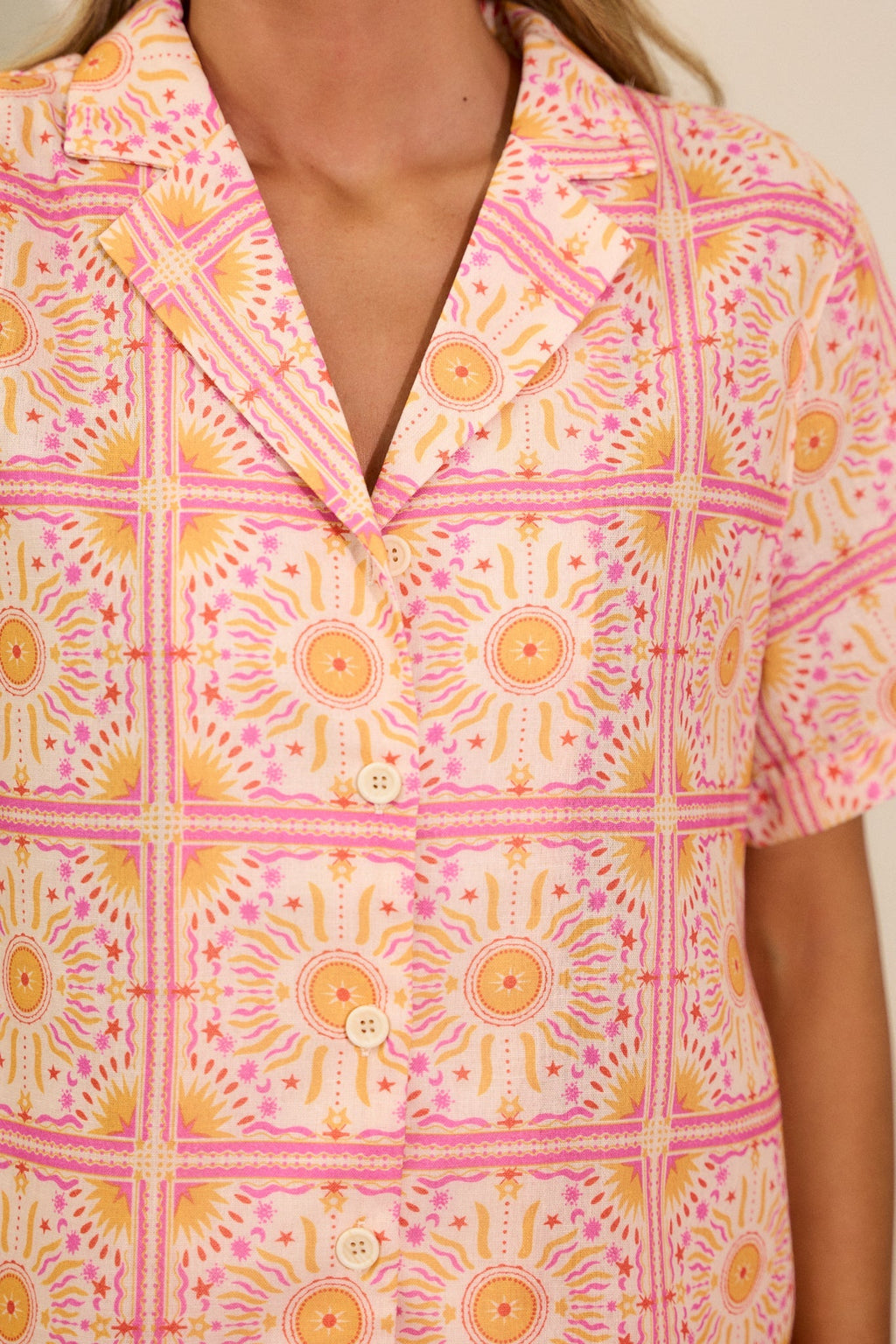 Feel The Sunshine Pink Multi Print Top