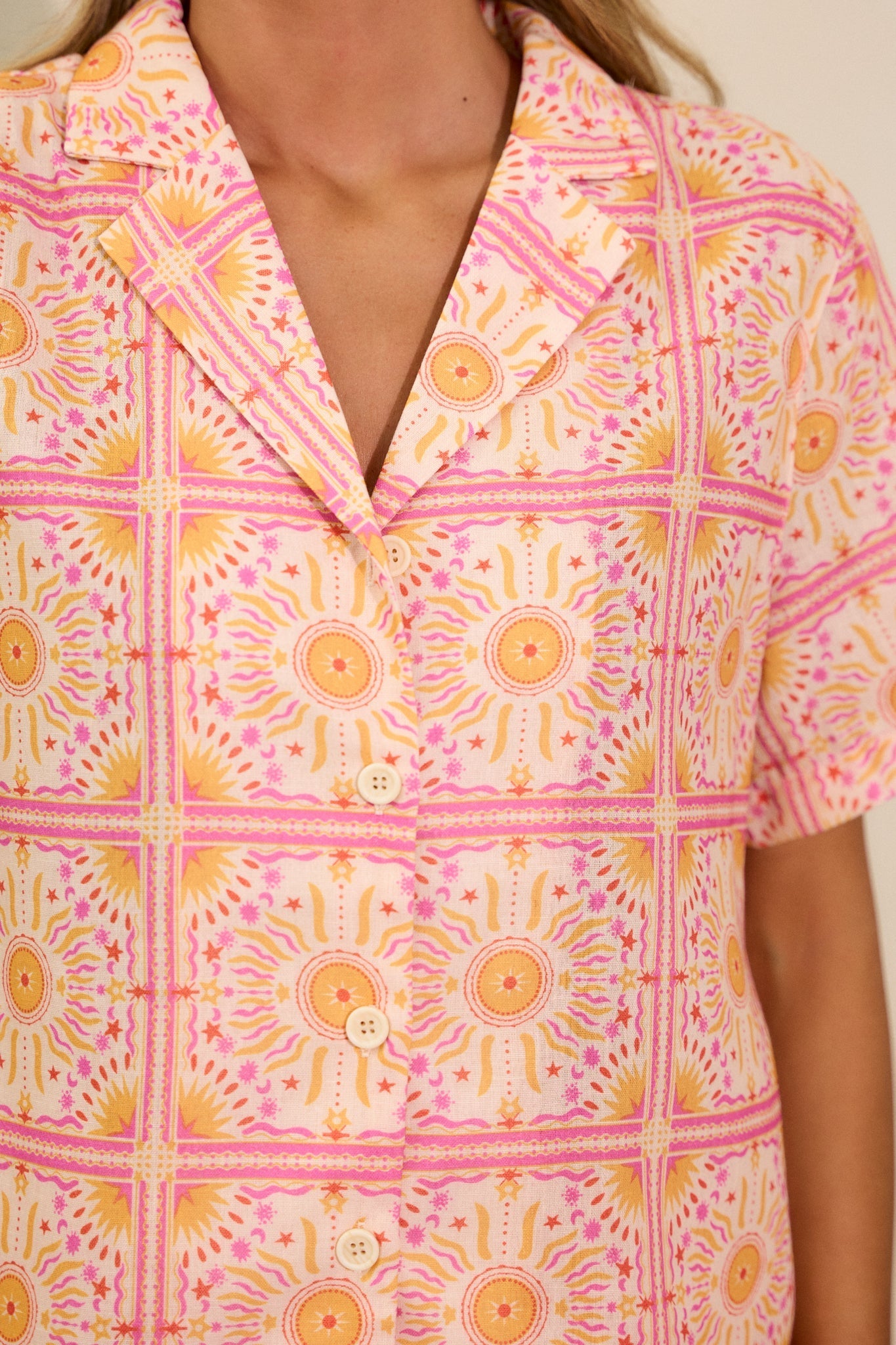 Feel The Sunshine Pink Multi Print Top