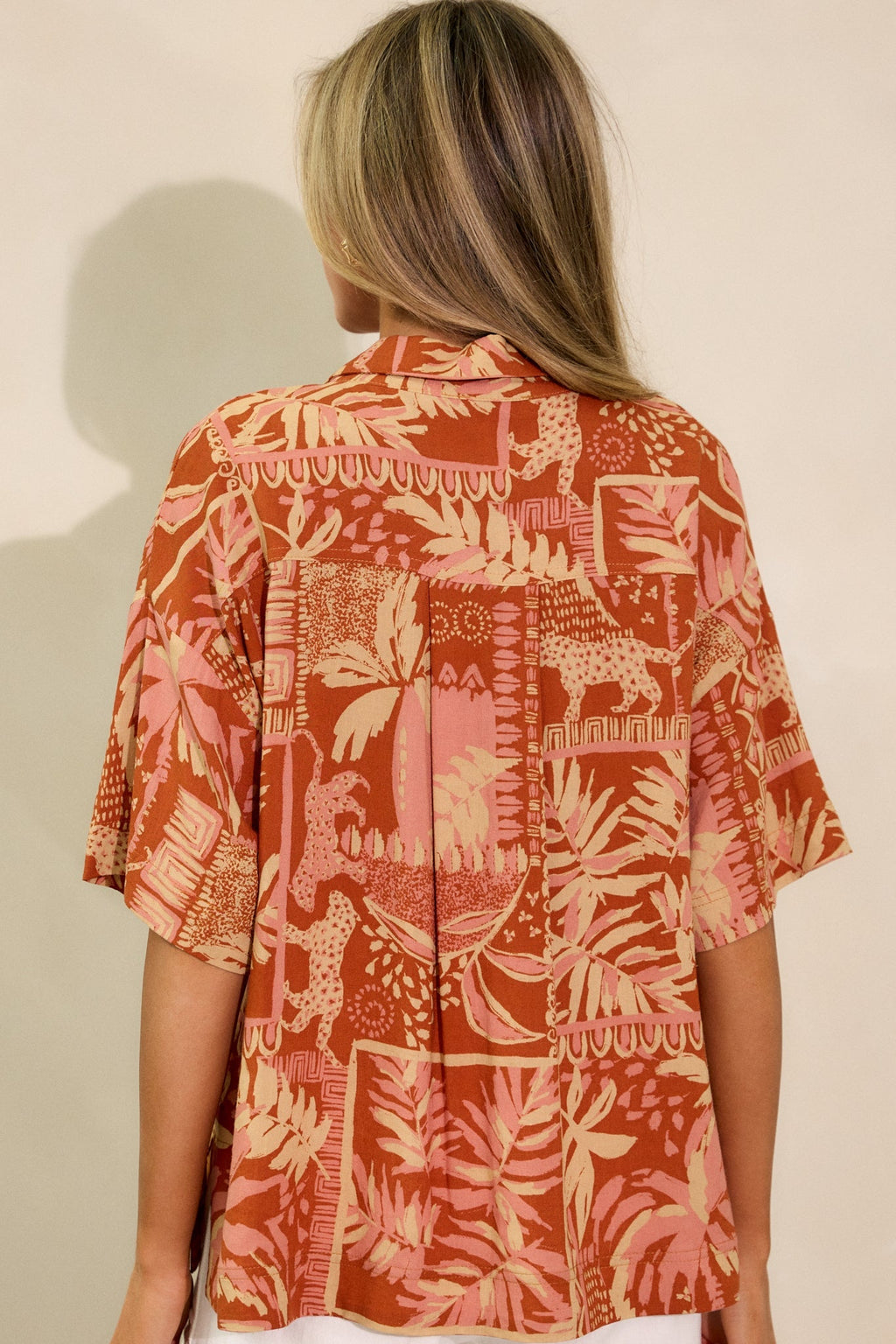 To The Coast Sienna Rose Tropical Print Top