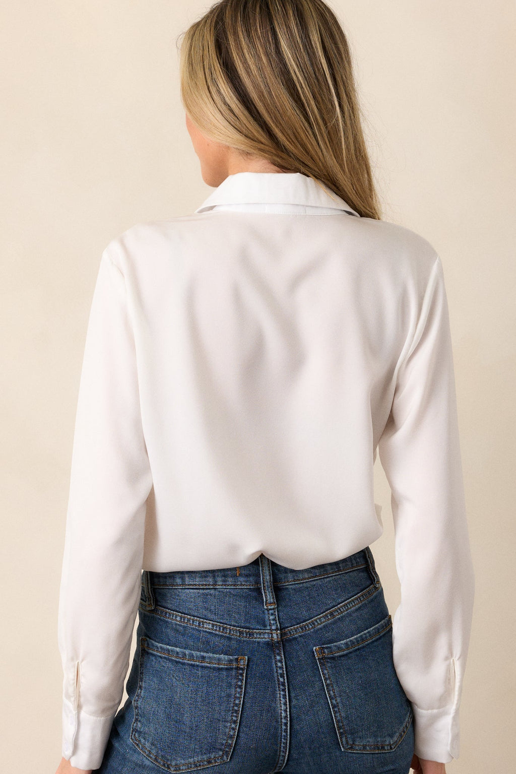Much To Do White Button Front Long Sleeve Bodysuit