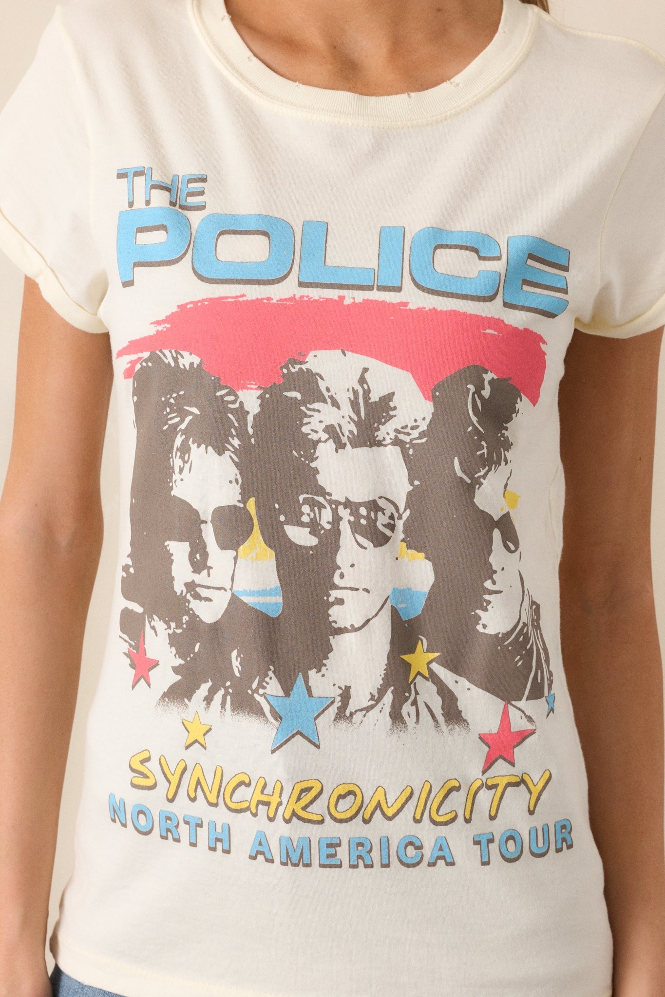 The Police Synchronicity Tour Ivory Tee
