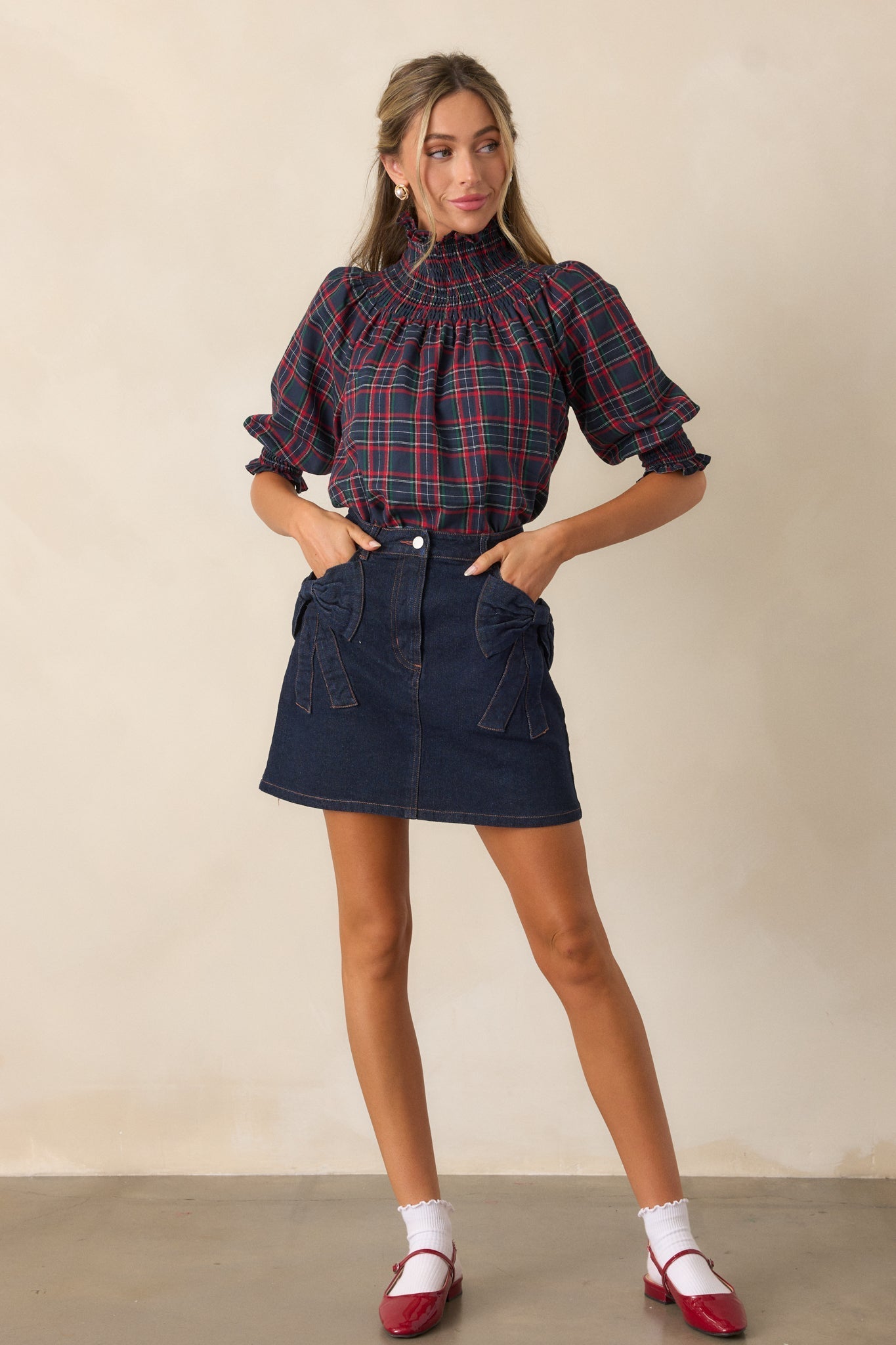 Feel The Rush Dark Wash Denim Mini Skirt