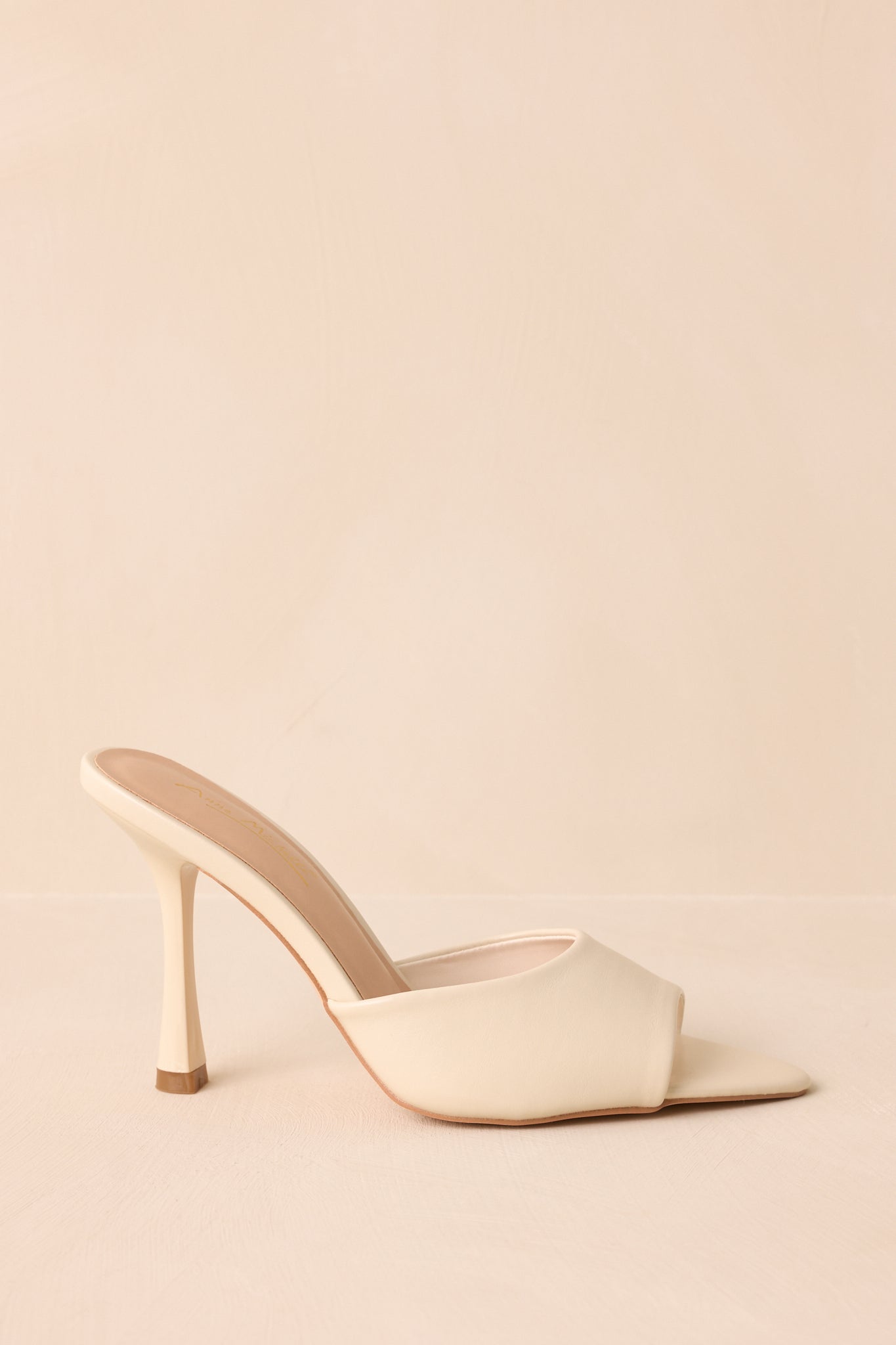 Every Step Counts Ivory Faux Leather High Heel Sandals