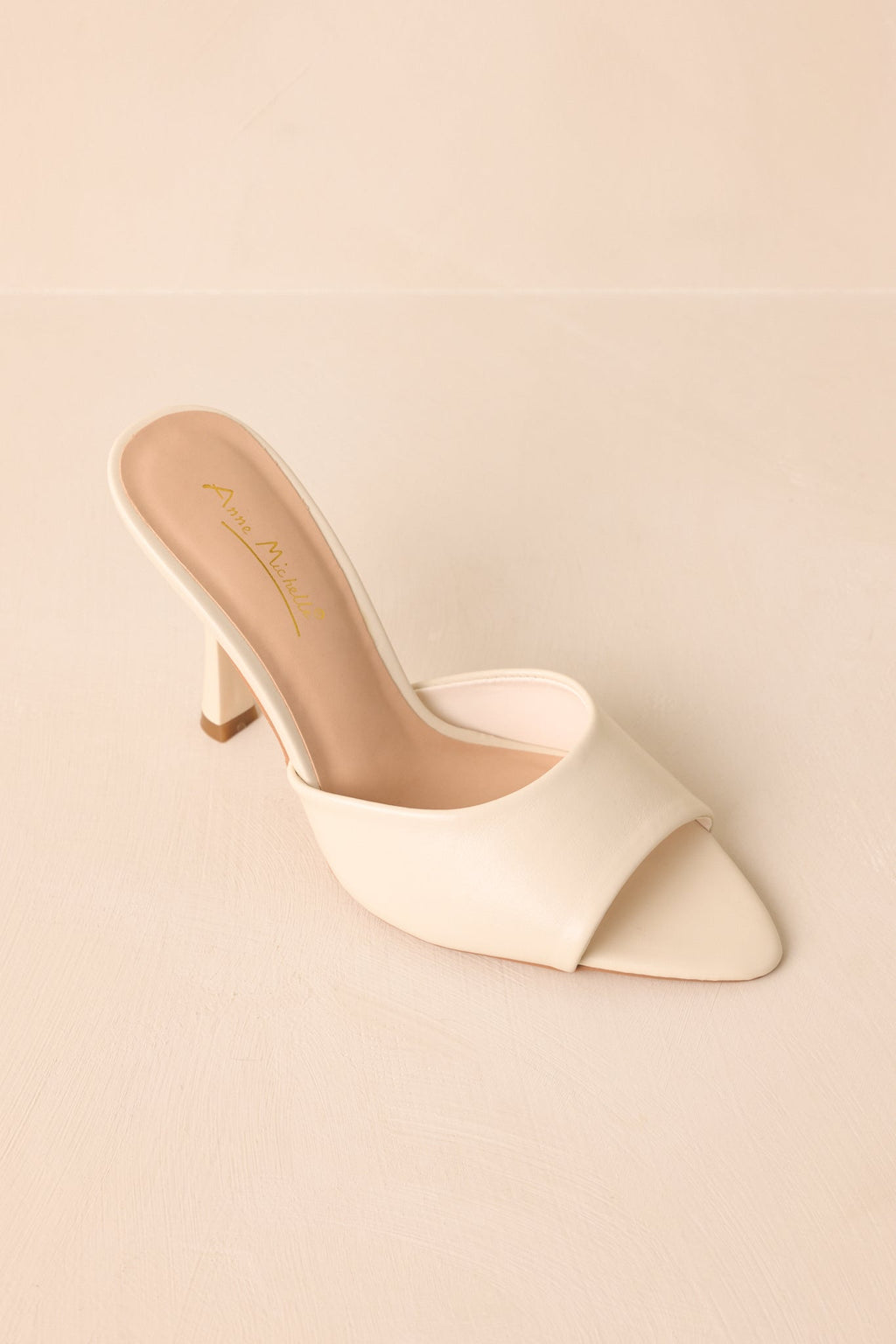 Every Step Counts Ivory Faux Leather High Heel Sandals