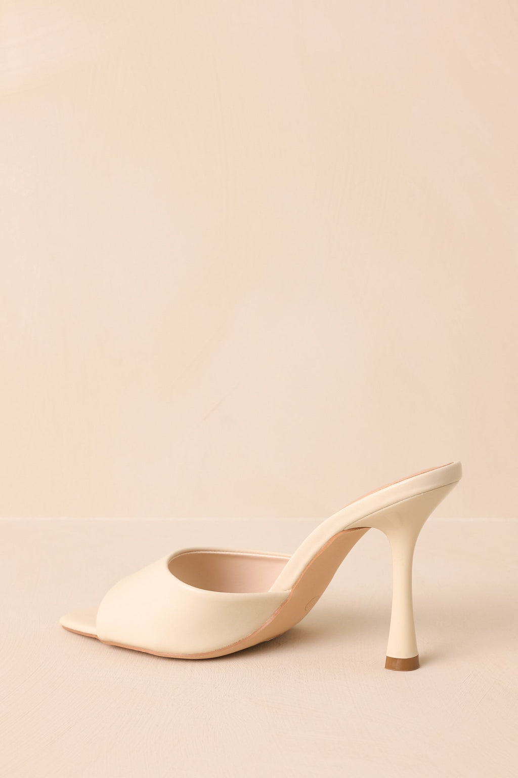 Every Step Counts Ivory Faux Leather High Heel Sandals