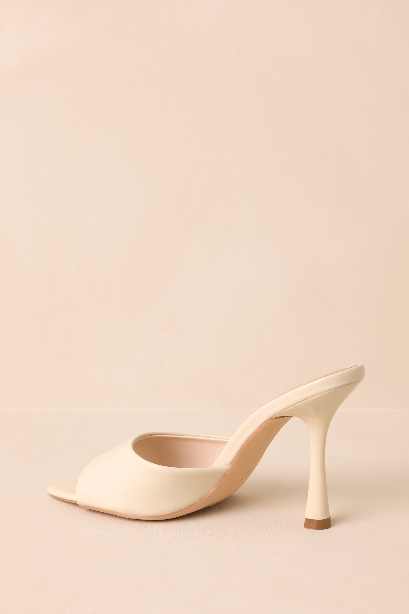 Every Step Counts Ivory Faux Leather High Heel Sandals