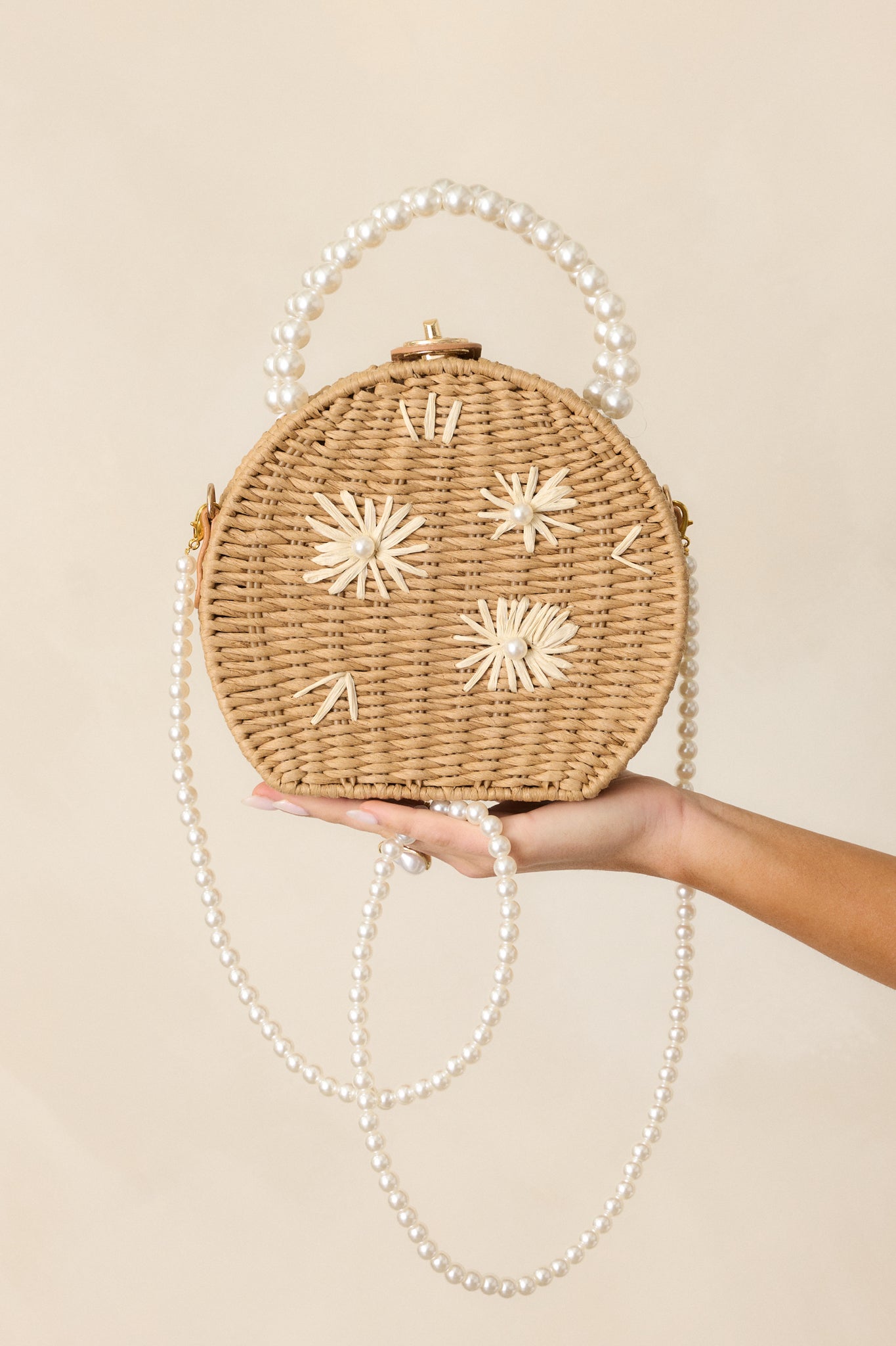Let's Get Started Tan Rattan Handbag