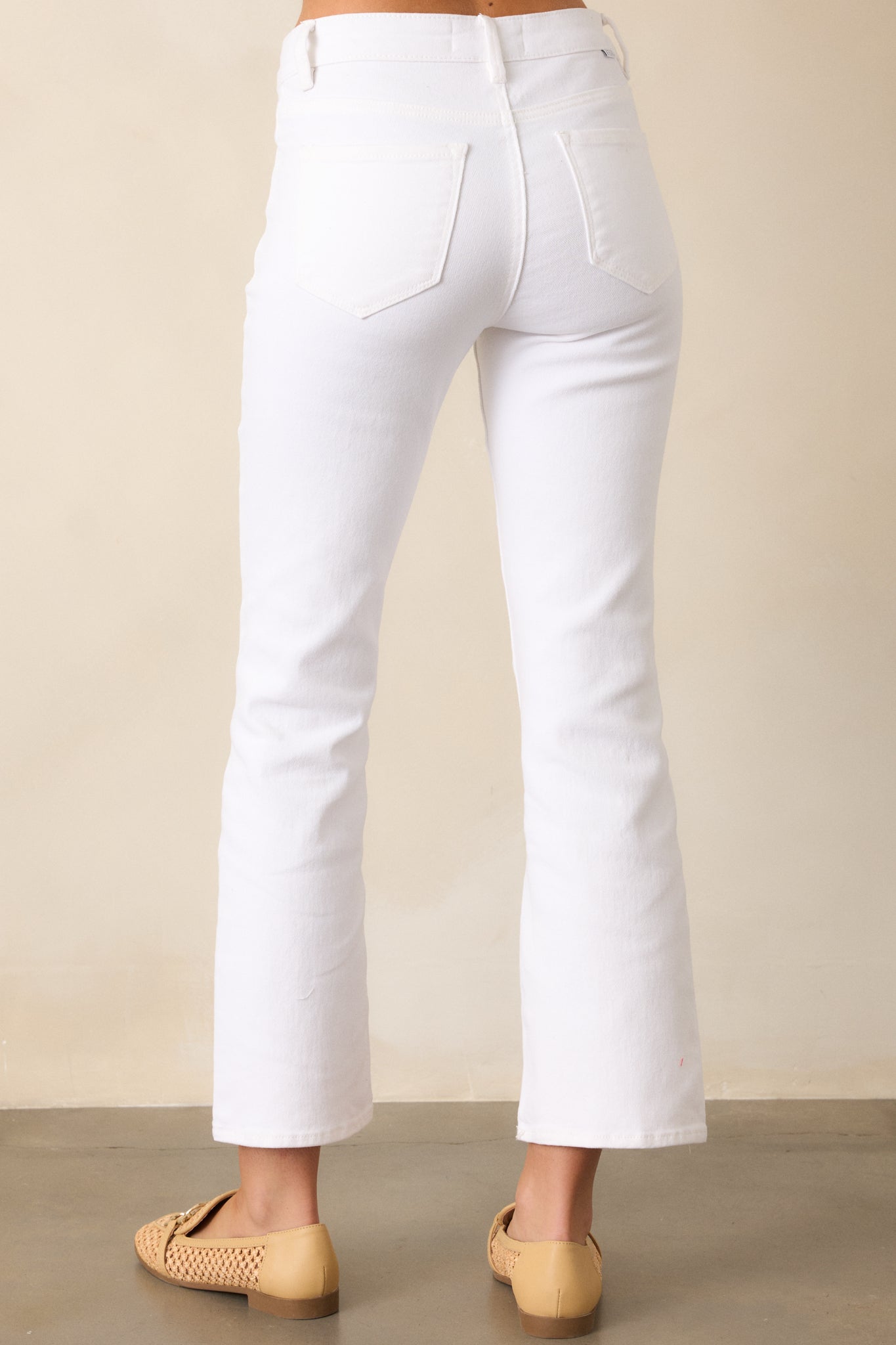 Over You Again White High Waisted Straight Leg Jeans