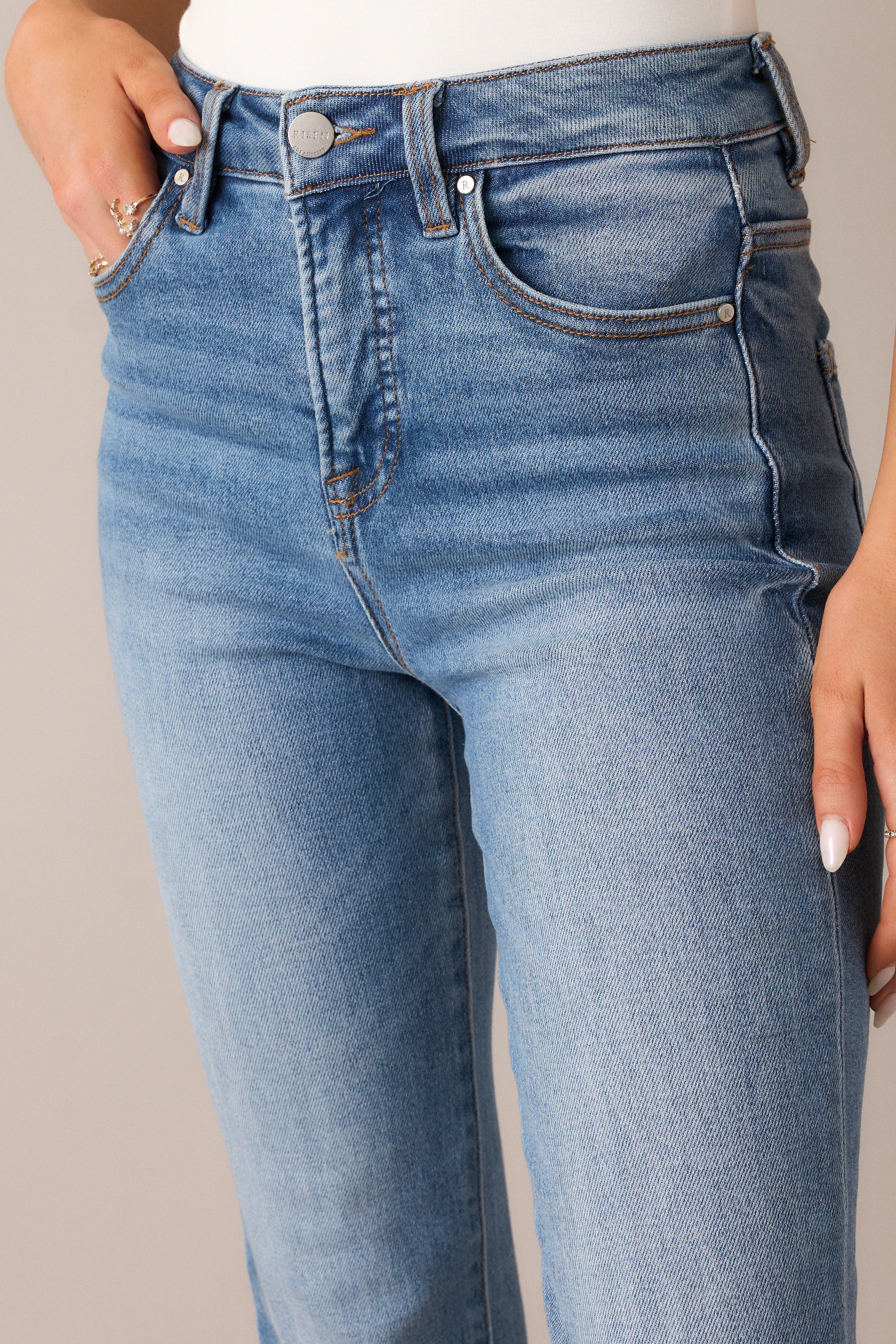Push The Limit Medium Wash Straight Leg Jeans