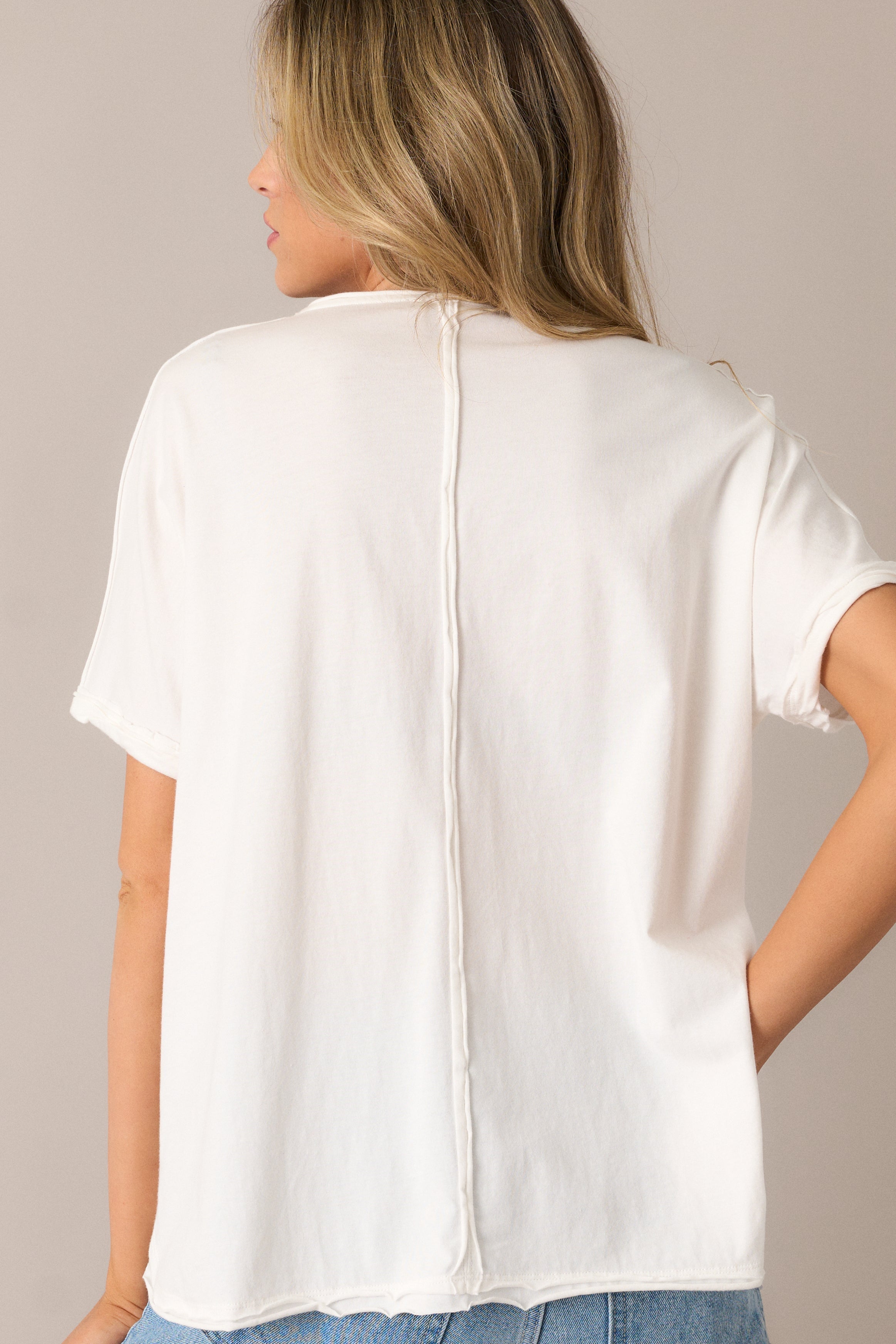 Make Room Cotton White V-Neckline Top