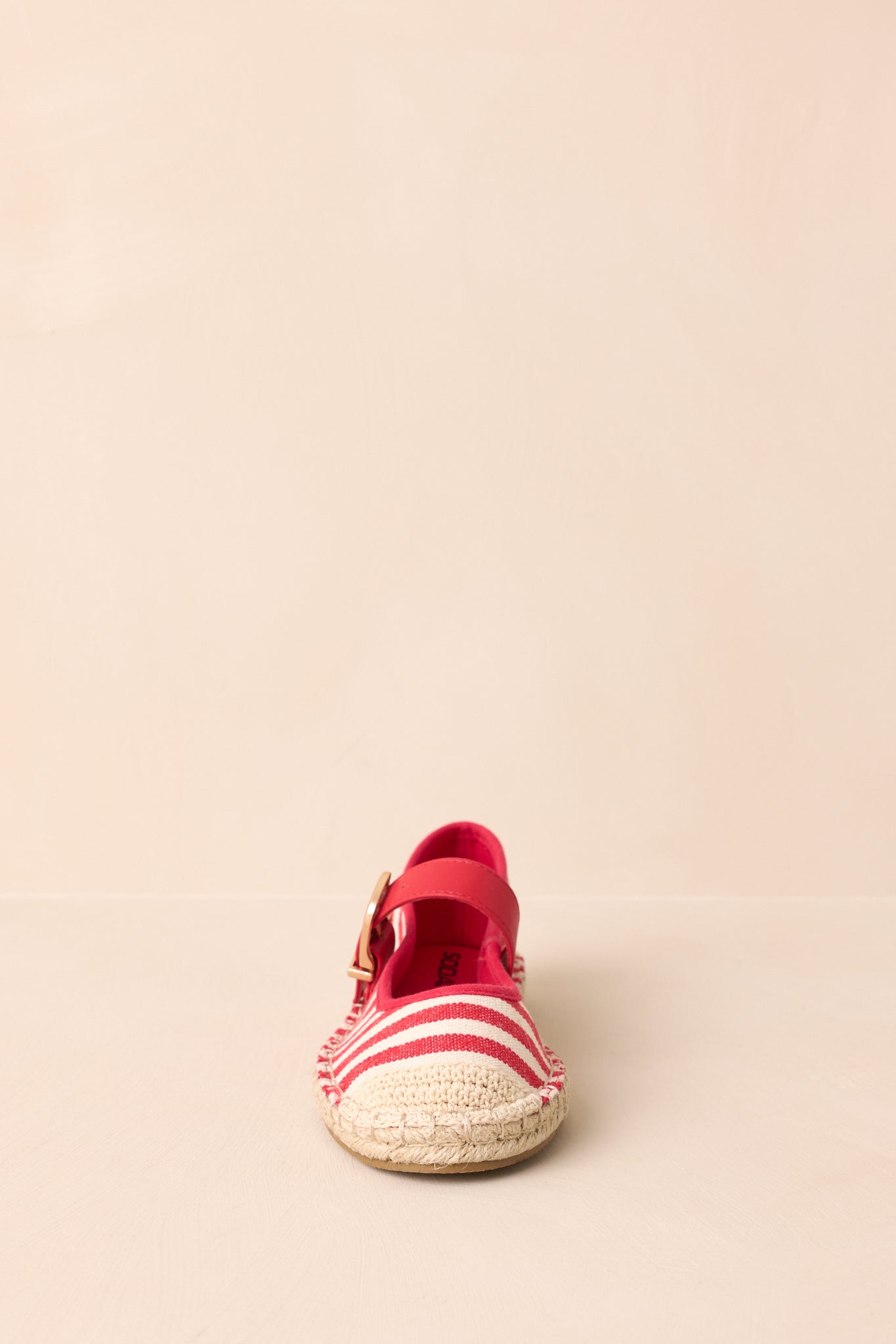 Slow Living Red Stripe Espadrille Mary Jane Flats
