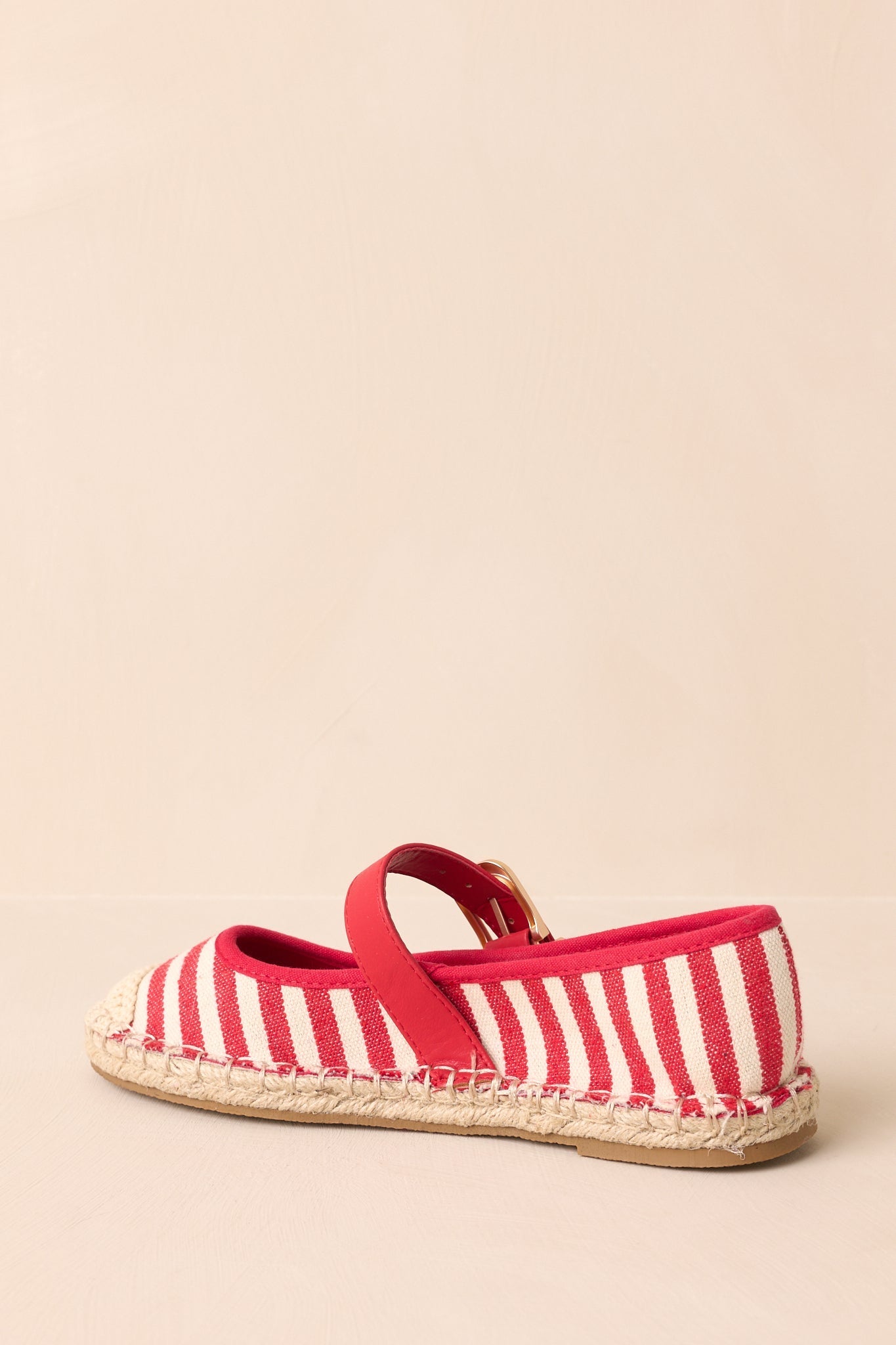 Slow Living Red Stripe Espadrille Mary Jane Flats