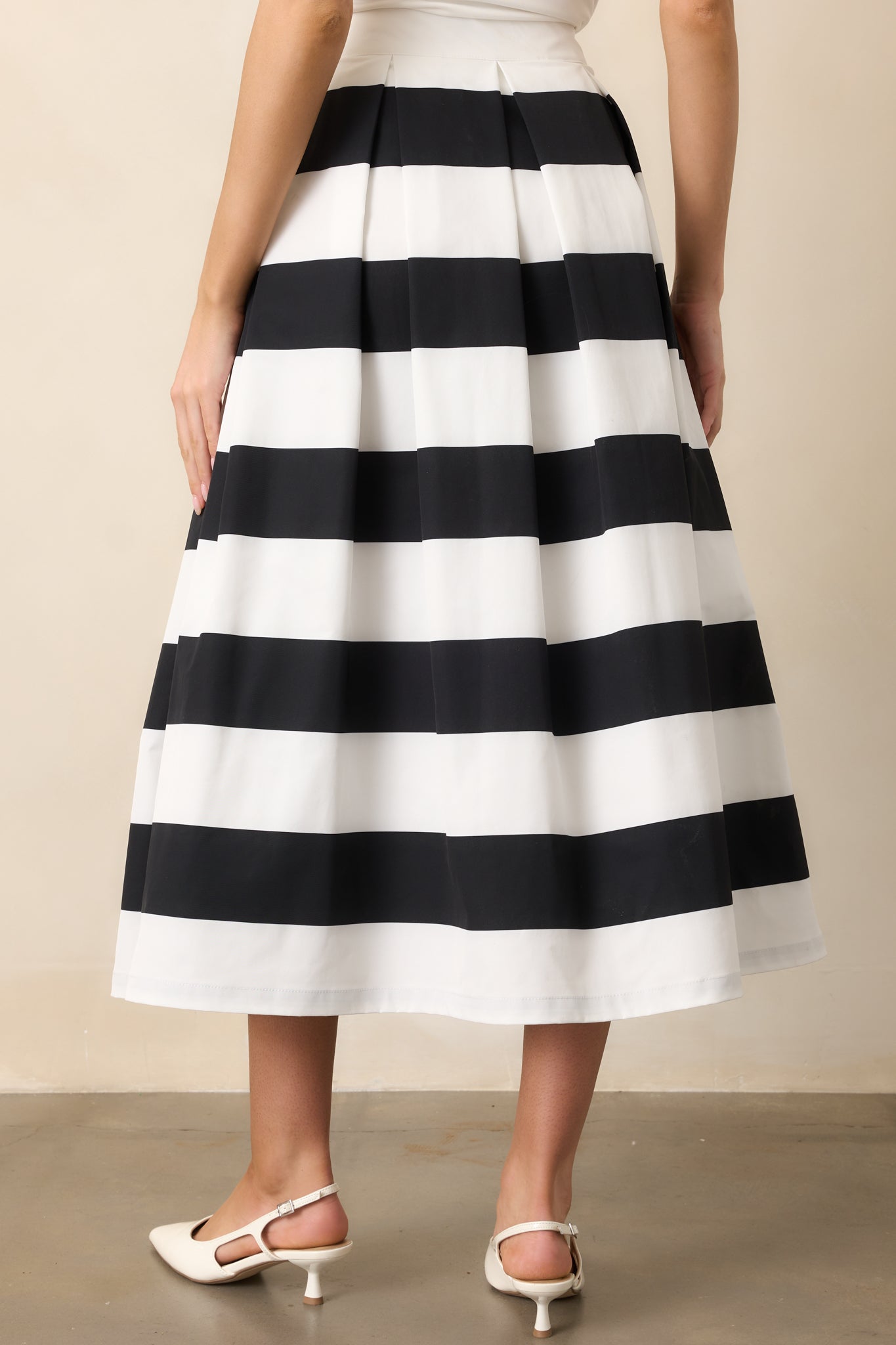 Memories in Focus Black & White Midi Skirt