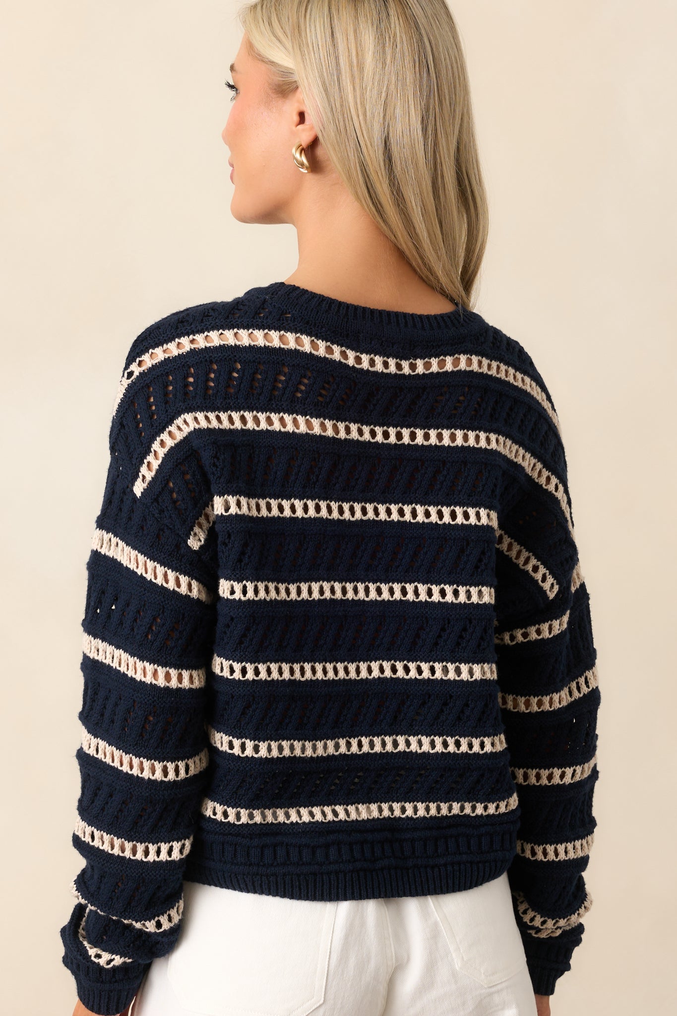 Z Supply Eclipse Black Estero Stripe Cropped Sweater