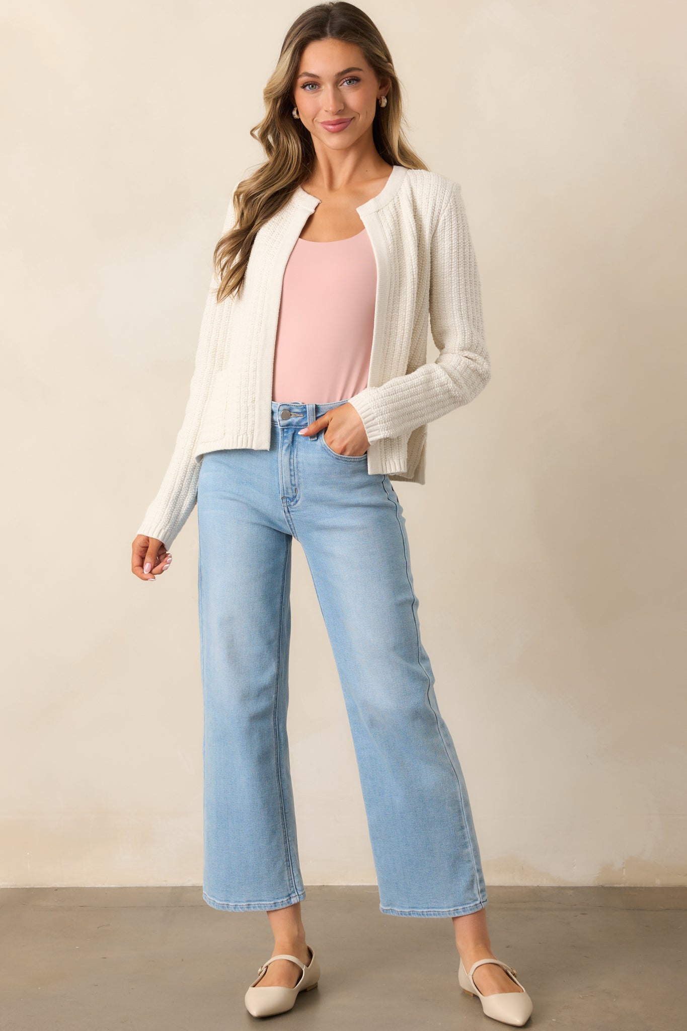 Which Chapter Ivory Knit Cardigan